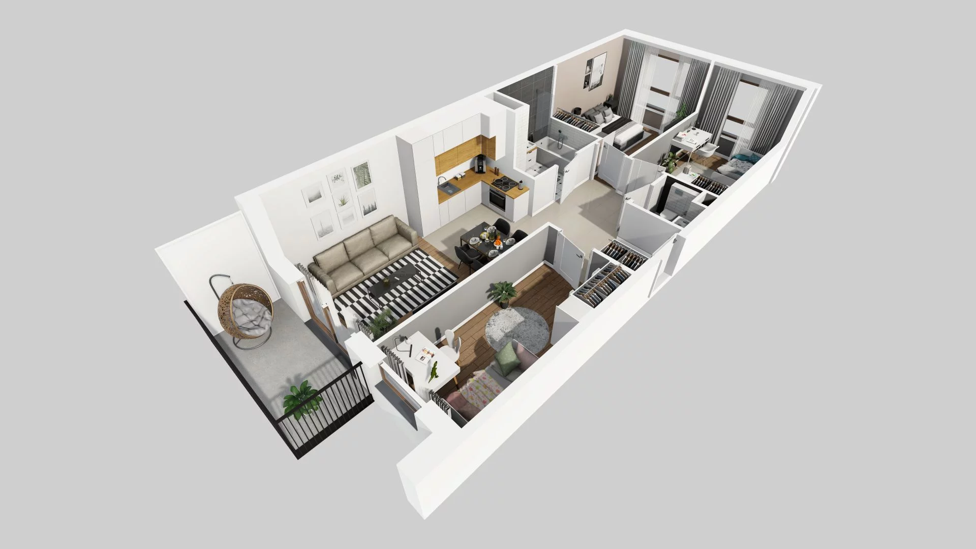 4 pokoje, mieszkanie 66,17 m², piętro 2, oferta nr E/58, Harmonia Mokotów, Warszawa, Mokotów, Siekierki, al. Polski Walczącej / Józefa Becka