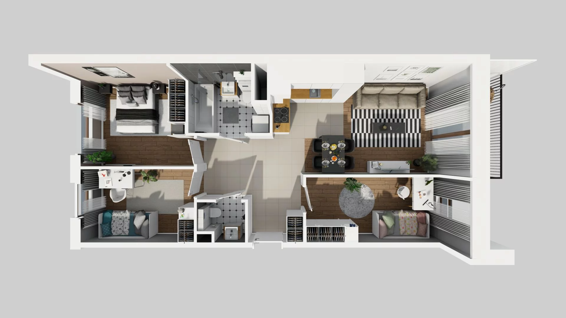 4 pokoje, mieszkanie 66,17 m², piętro 1, oferta nr E/70, Harmonia Mokotów, Warszawa, Mokotów, Siekierki, al. Polski Walczącej / Józefa Becka