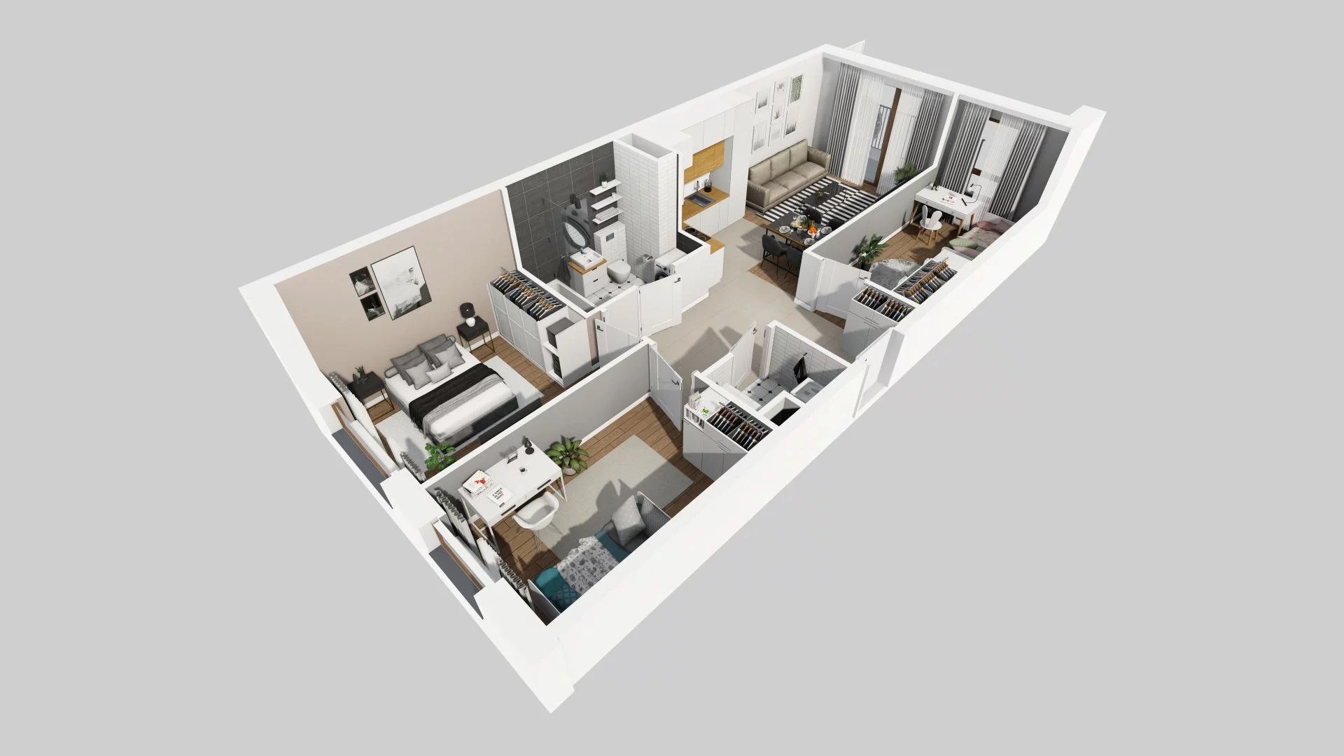 4 pokoje, mieszkanie 66,17 m², piętro 1, oferta nr E/70, Harmonia Mokotów, Warszawa, Mokotów, Siekierki, al. Polski Walczącej / Józefa Becka