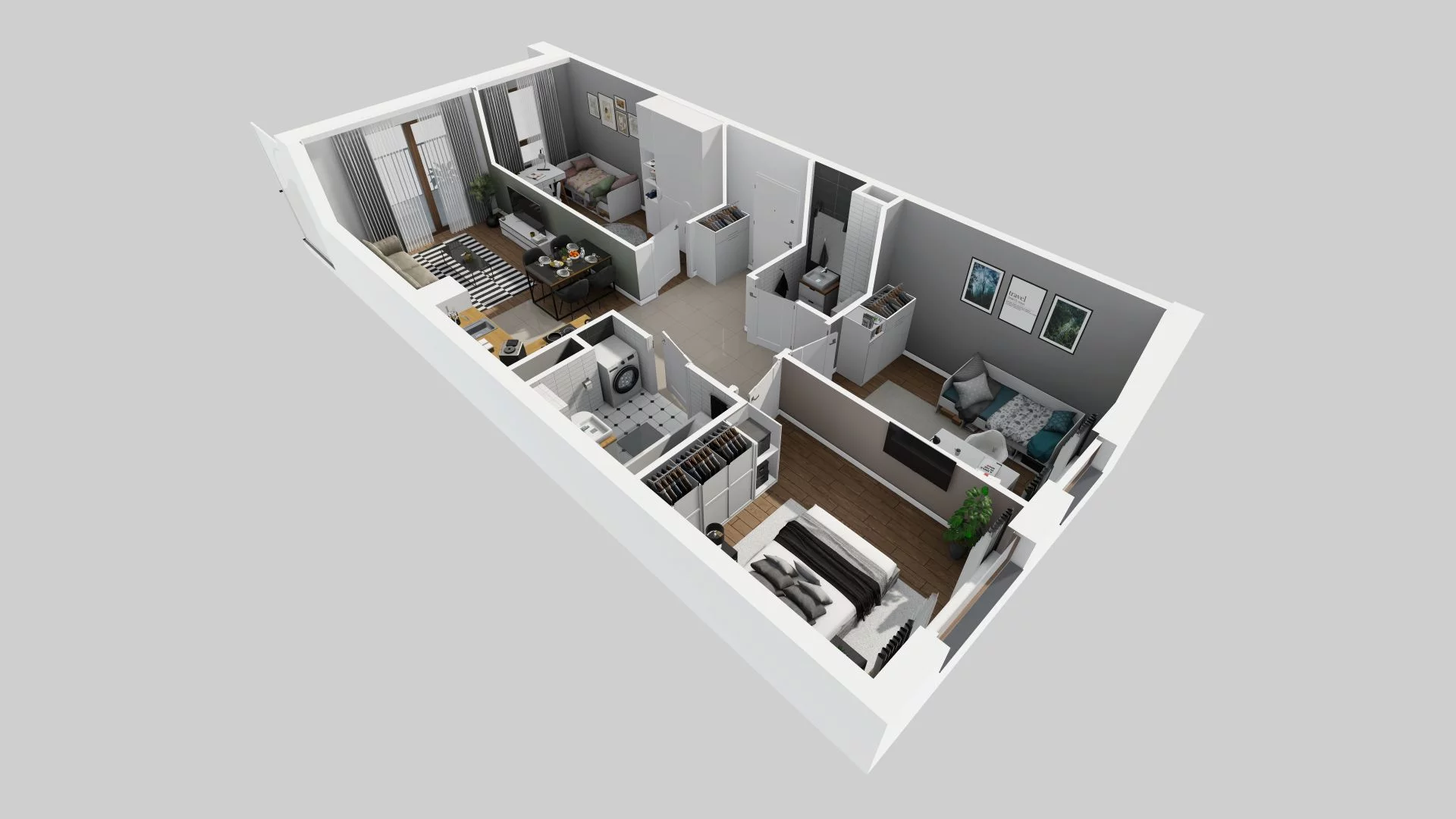 4 pokoje, mieszkanie 66,17 m², piętro 1, oferta nr E/70, Harmonia Mokotów, Warszawa, Mokotów, Siekierki, al. Polski Walczącej / Józefa Becka