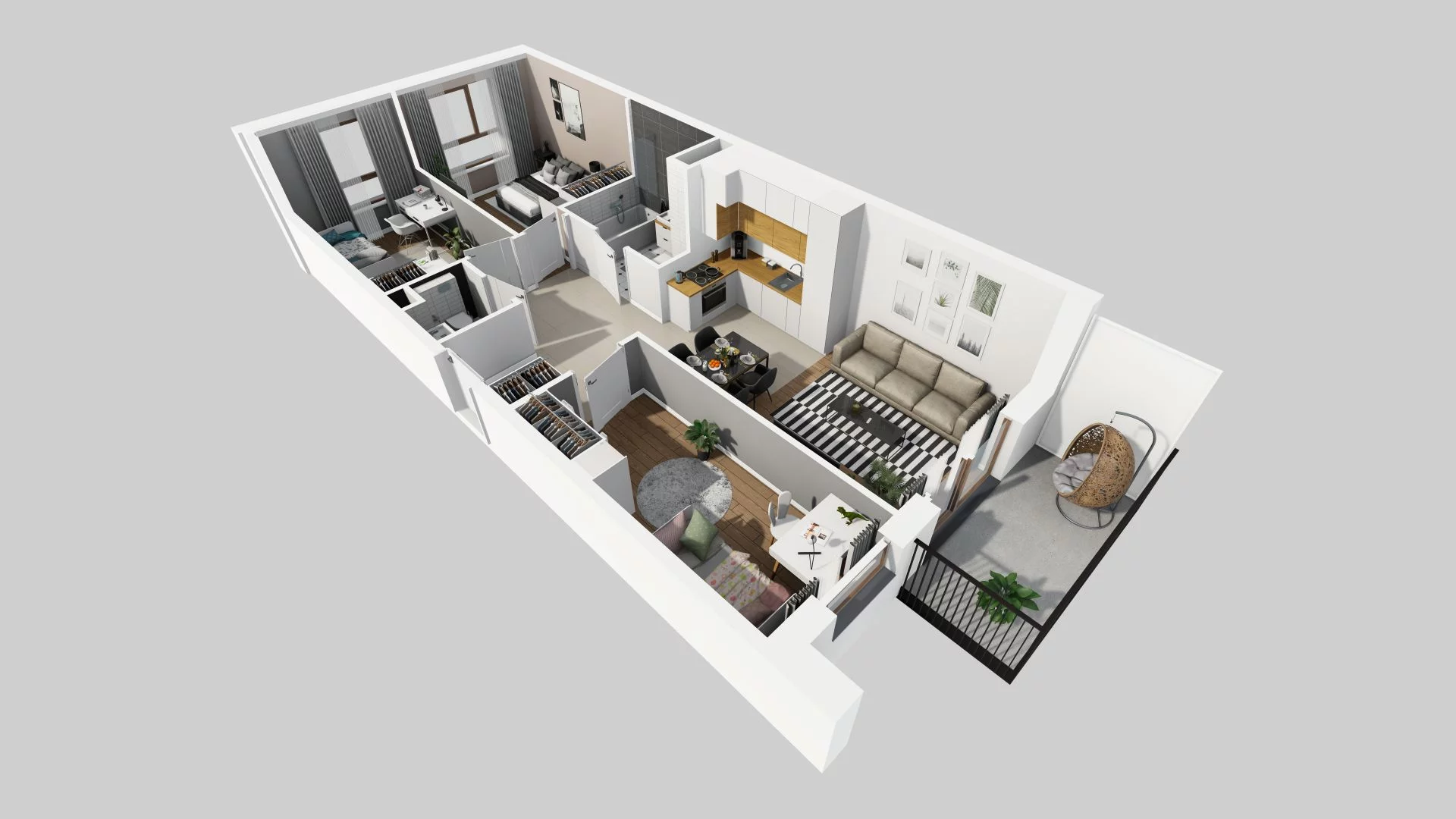 4 pokoje, mieszkanie 66,17 m², piętro 1, oferta nr E/70, Harmonia Mokotów, Warszawa, Mokotów, Siekierki, al. Polski Walczącej / Józefa Becka