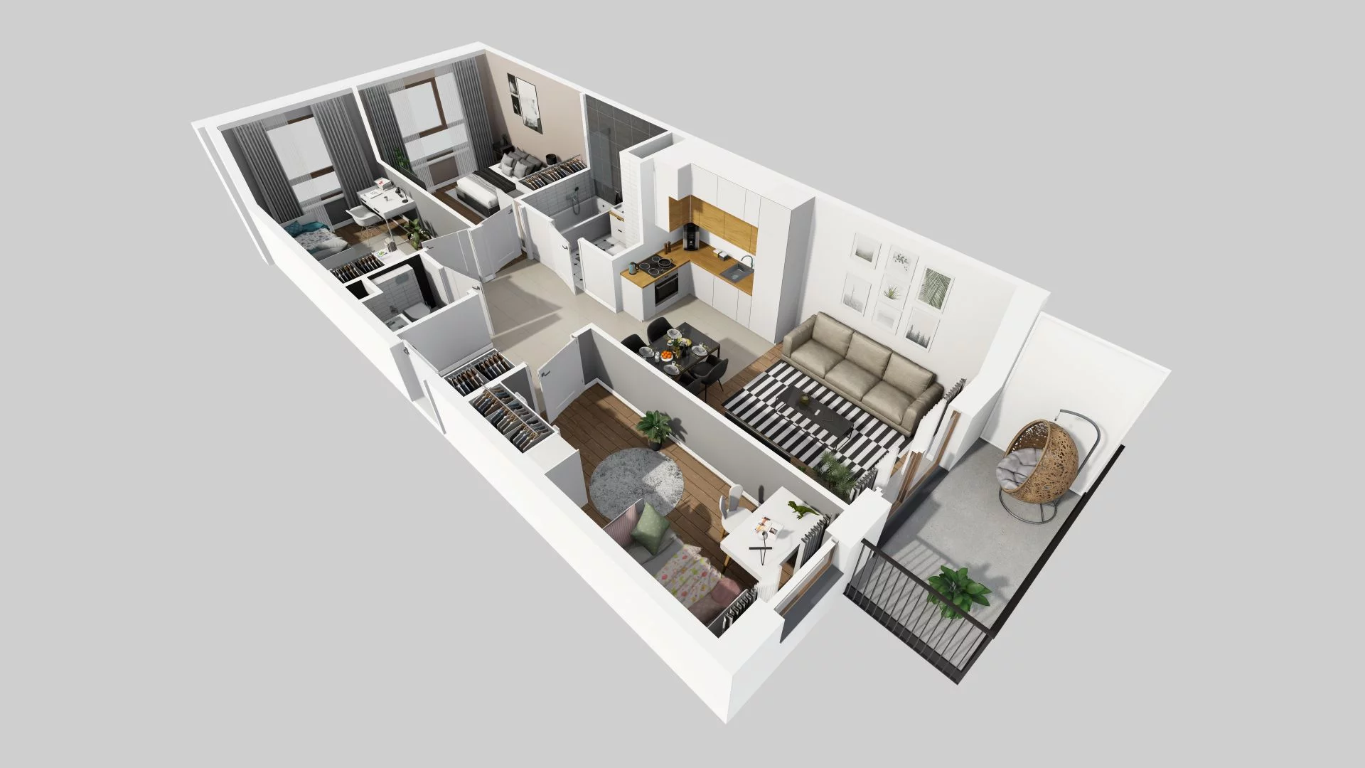 4 pokoje, mieszkanie 66,17 m², piętro 3, oferta nr E/93, Harmonia Mokotów, Warszawa, Mokotów, Siekierki, al. Polski Walczącej / Józefa Becka