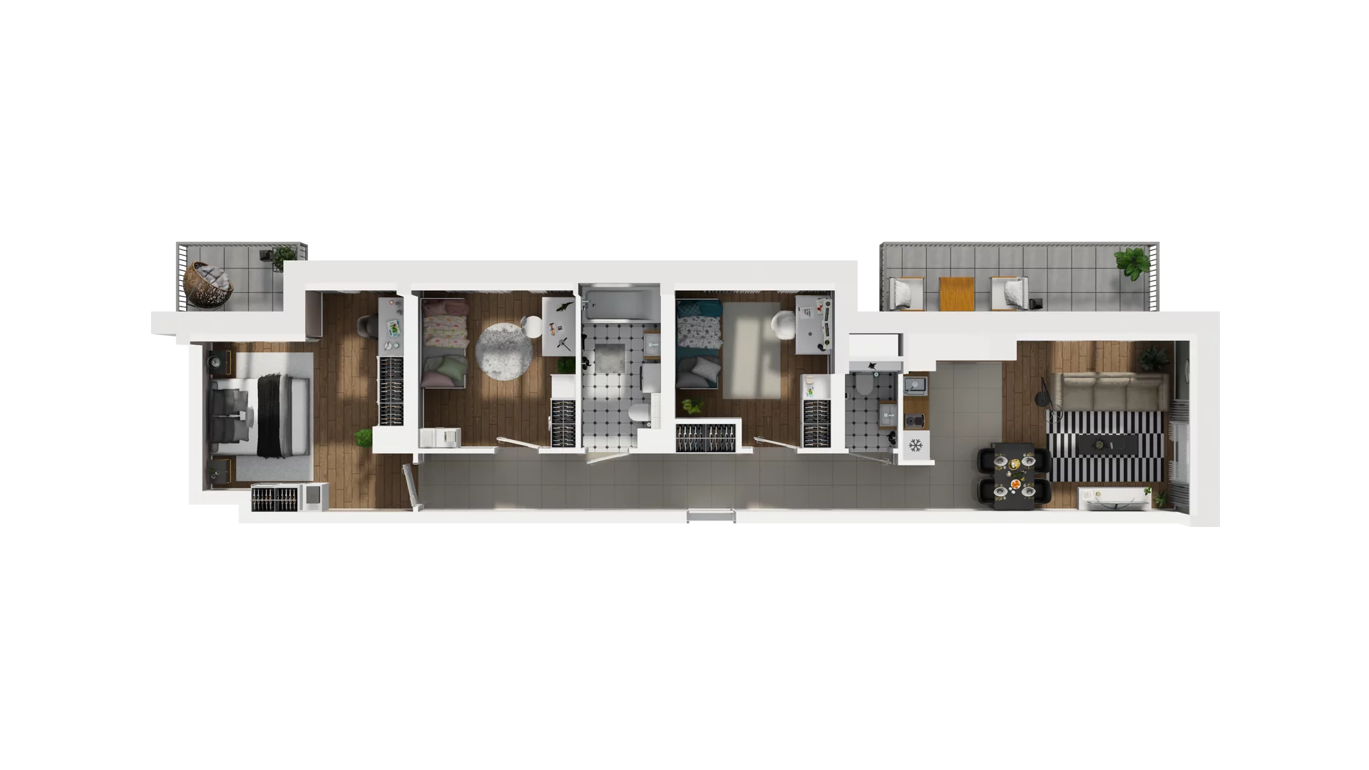 4 pokoje, mieszkanie 76,12 m², piętro 1, oferta nr B2/14, Osiedle Arkadia, Wrocław, Polanowice-Poświętne-Ligota, Poświętne, ul. Ramiszowska 6