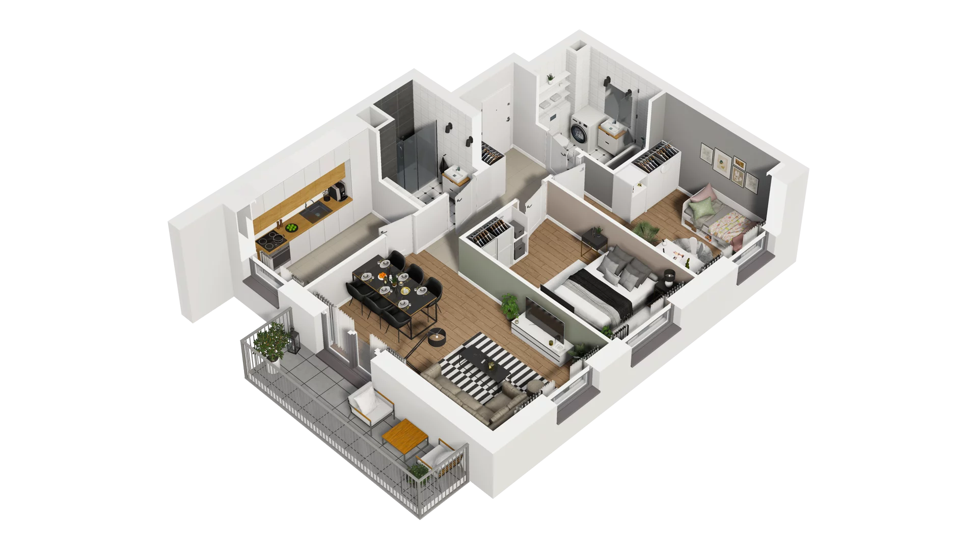 4 pokoje, mieszkanie 66,26 m², piętro 1, oferta nr B2/20, Osiedle Arkadia, Wrocław, Polanowice-Poświętne-Ligota, Poświętne, ul. Ramiszowska 6