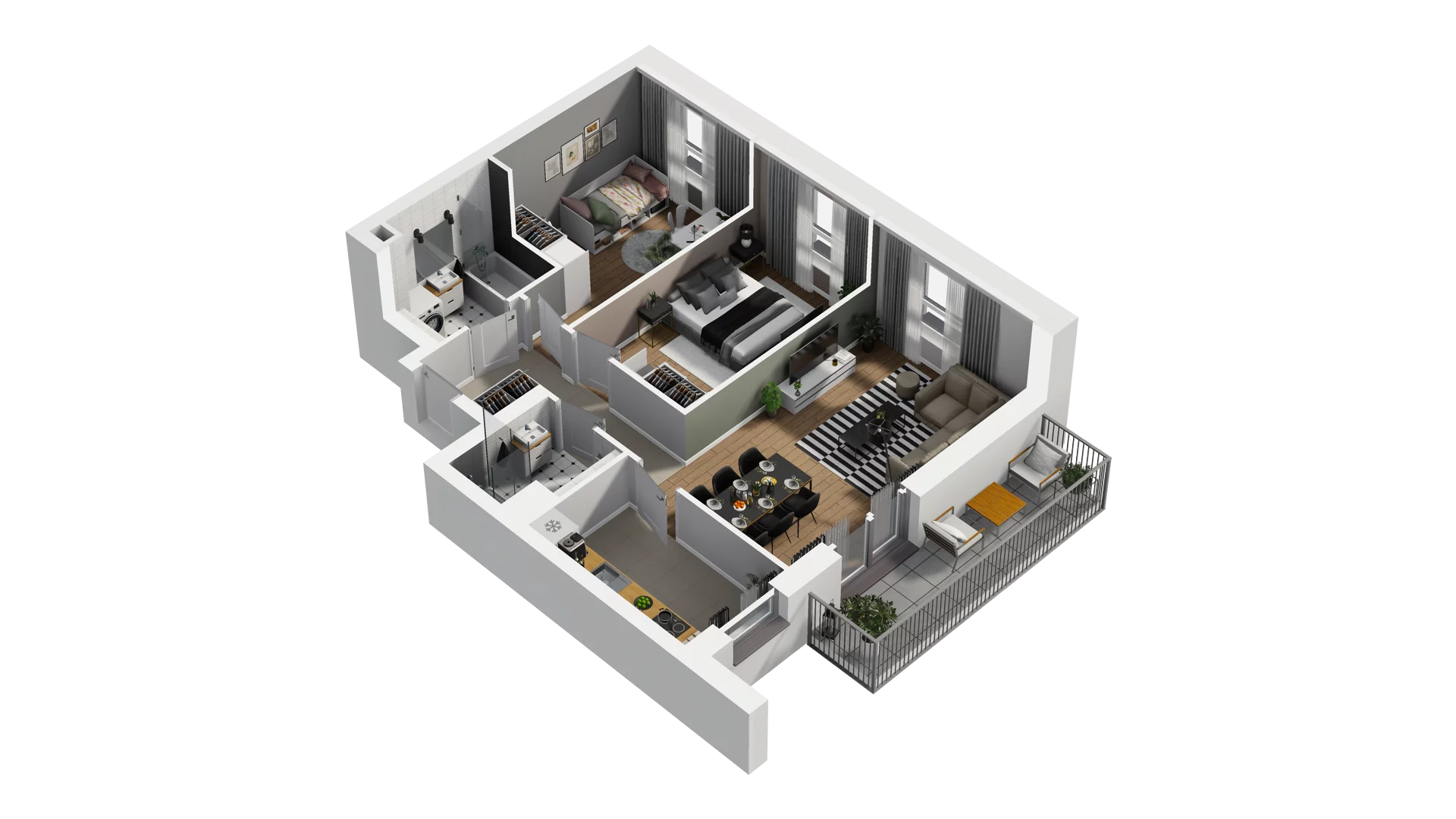 4 pokoje, mieszkanie 66,26 m², piętro 1, oferta nr B2/20, Osiedle Arkadia, Wrocław, Polanowice-Poświętne-Ligota, Poświętne, ul. Ramiszowska 6