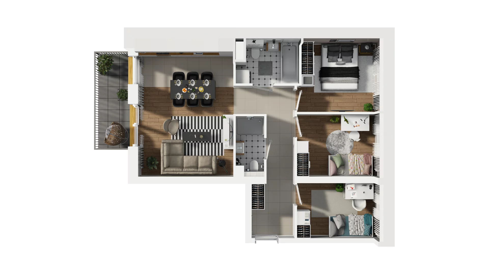 4 pokoje, mieszkanie 70,41 m², piętro 2, oferta nr B2/25, Osiedle Arkadia, Wrocław, Polanowice-Poświętne-Ligota, Poświętne, ul. Ramiszowska 6