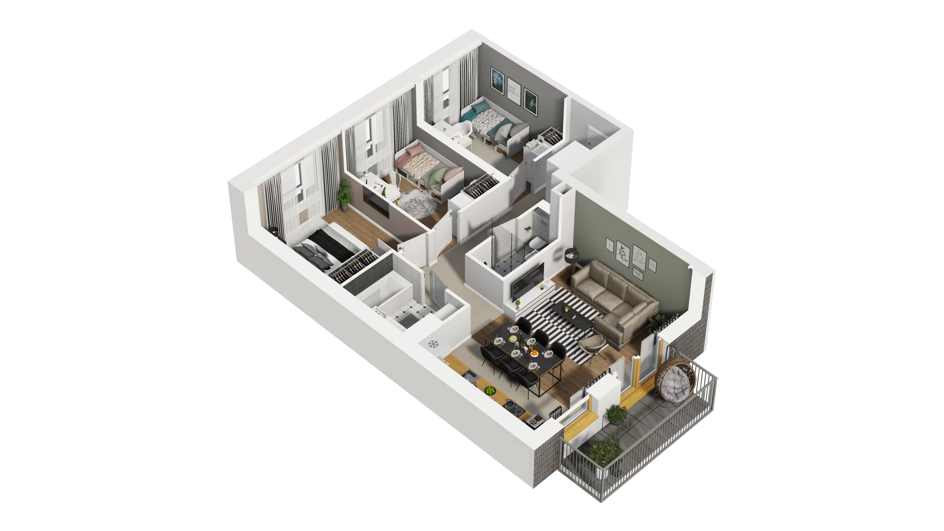 4 pokoje, mieszkanie 70,41 m², piętro 2, oferta nr B2/25, Osiedle Arkadia, Wrocław, Polanowice-Poświętne-Ligota, Poświętne, ul. Ramiszowska 6