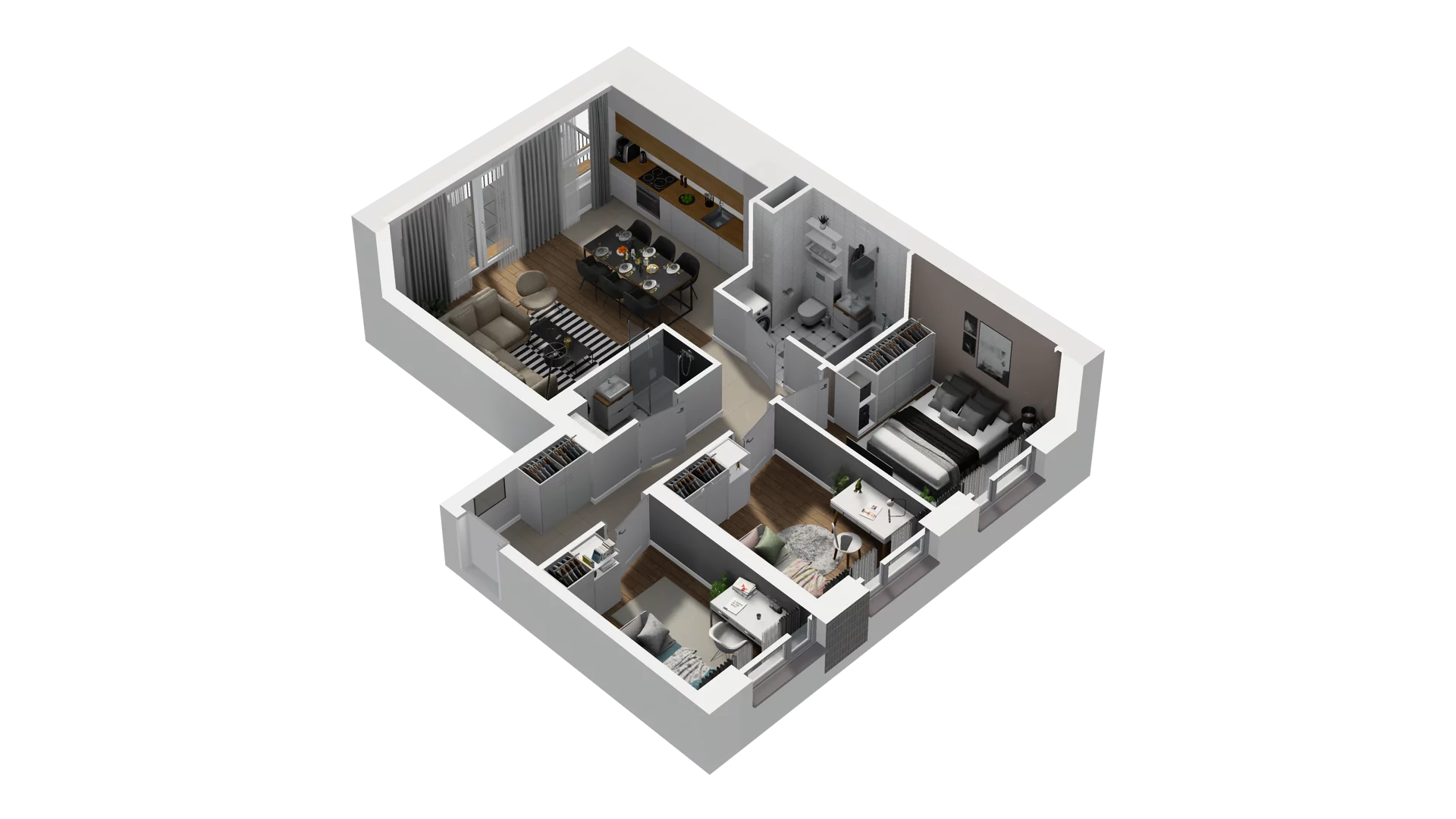 4 pokoje, mieszkanie 70,41 m², piętro 2, oferta nr B2/25, Osiedle Arkadia, Wrocław, Polanowice-Poświętne-Ligota, Poświętne, ul. Ramiszowska 6