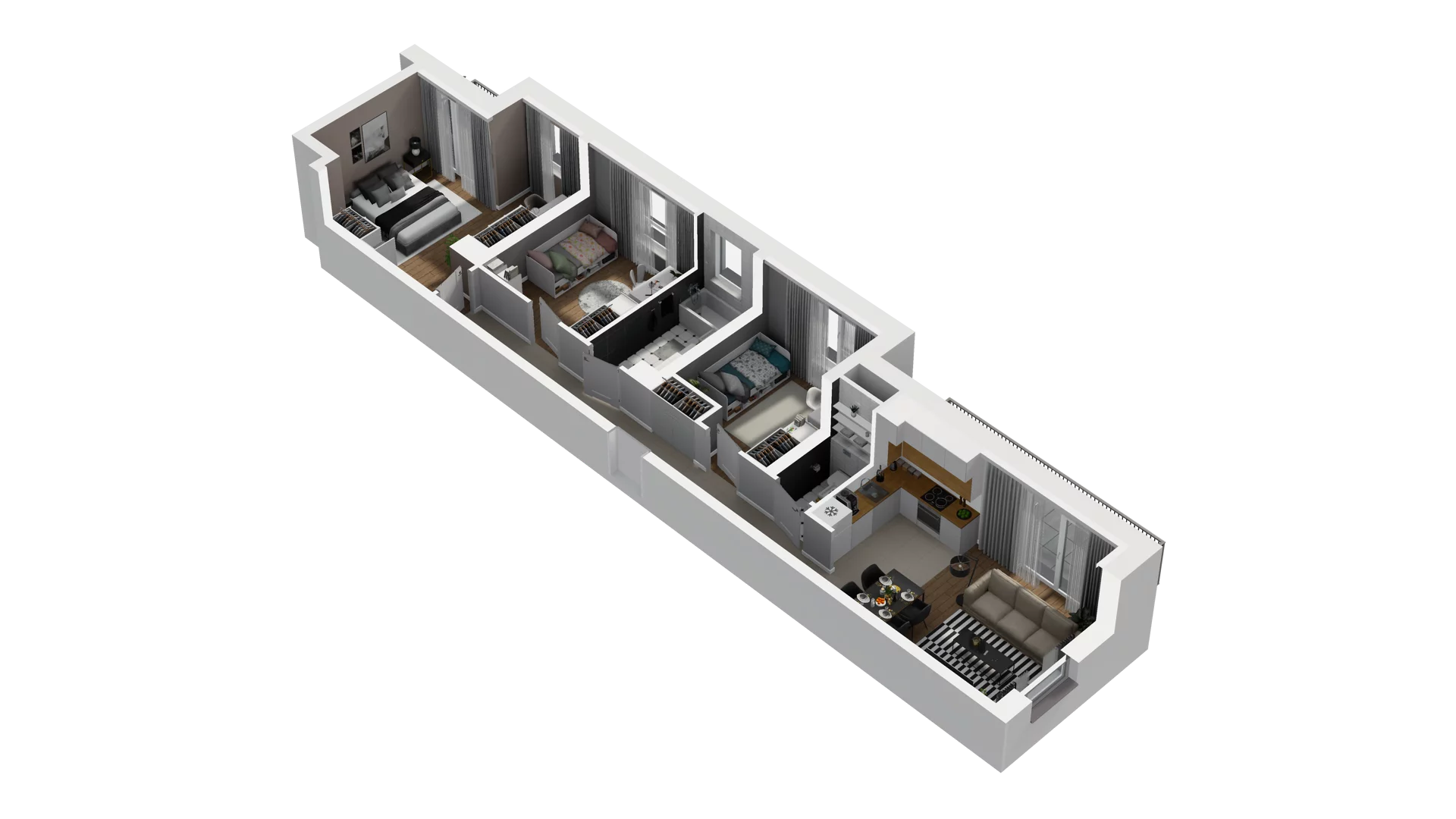 4 pokoje, mieszkanie 78,84 m², piętro 2, oferta nr B2/26, Osiedle Arkadia, Wrocław, Polanowice-Poświętne-Ligota, Poświętne, ul. Ramiszowska 6