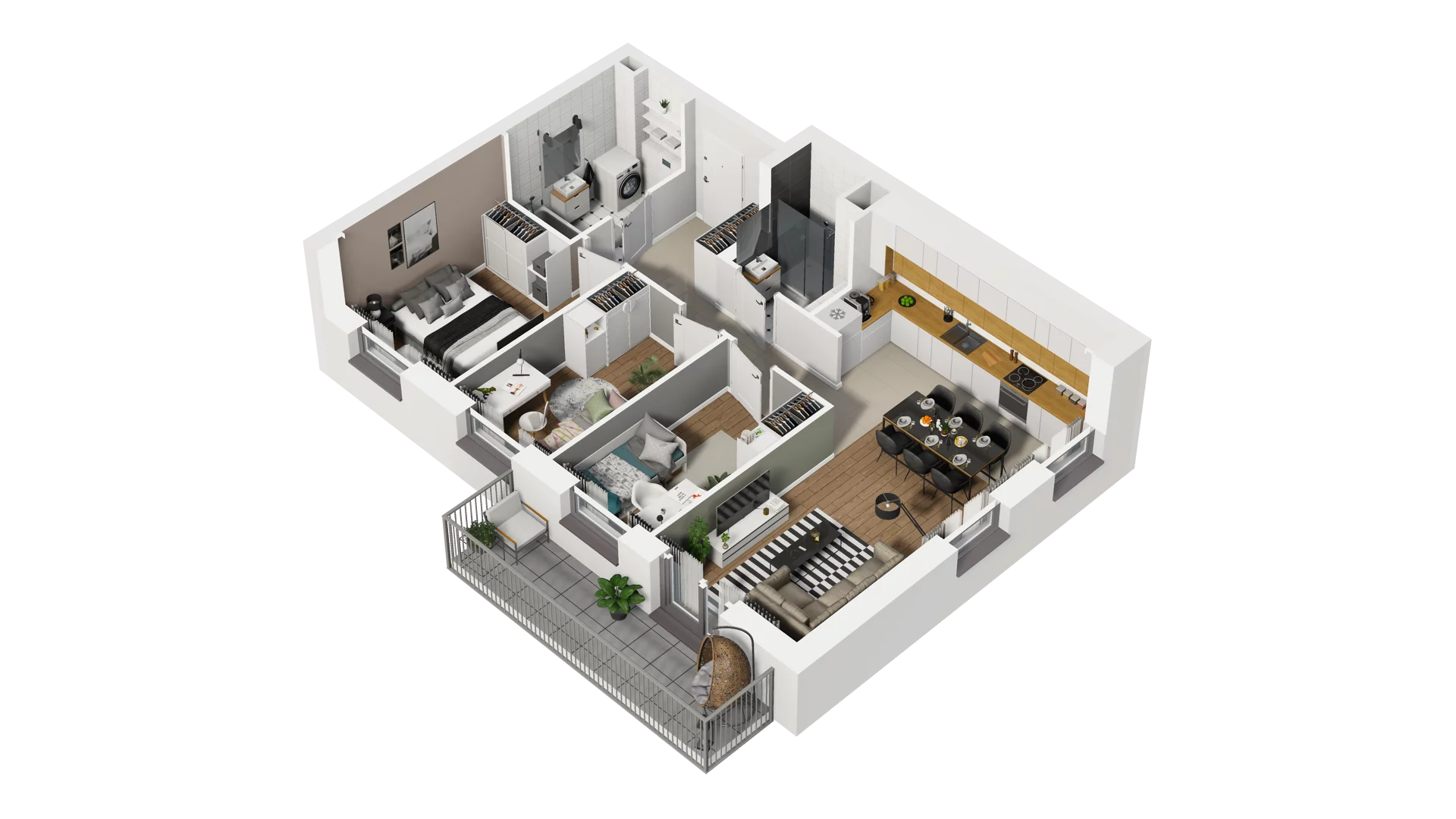 4 pokoje, mieszkanie 72,51 m², piętro 3, oferta nr B2/47, Osiedle Arkadia, Wrocław, Polanowice-Poświętne-Ligota, Poświętne, ul. Ramiszowska 6