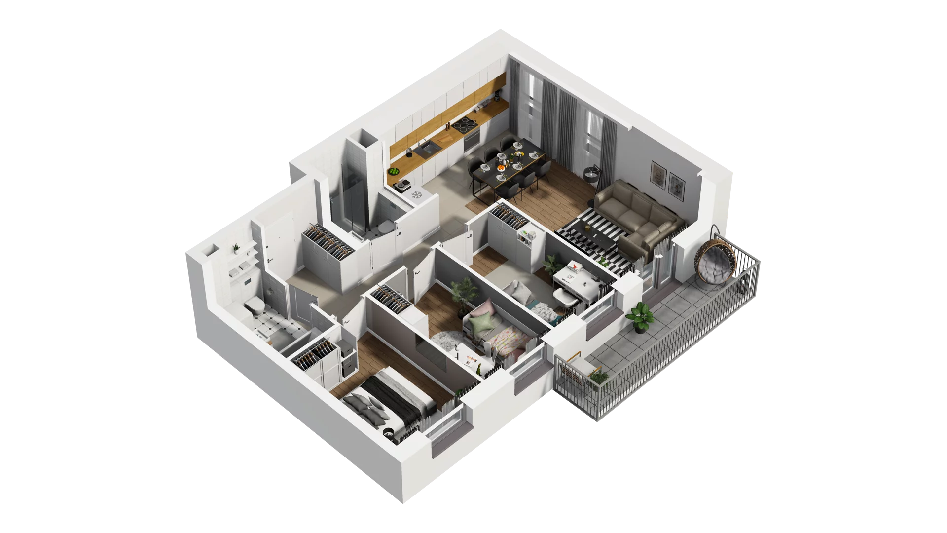 4 pokoje, mieszkanie 72,51 m², piętro 3, oferta nr B2/47, Osiedle Arkadia, Wrocław, Polanowice-Poświętne-Ligota, Poświętne, ul. Ramiszowska 6
