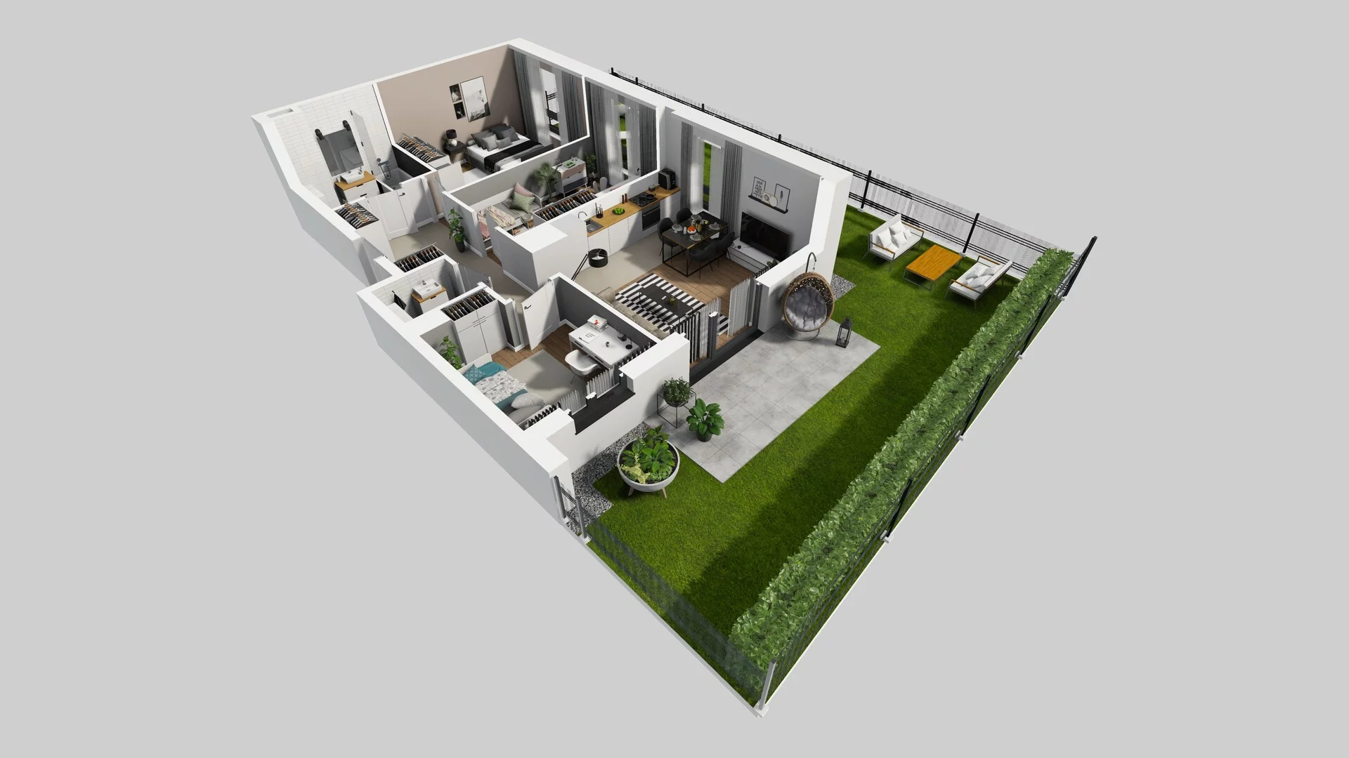 4 pokoje, mieszkanie 69,03 m², parter, oferta nr D/2, Osiedle Urbino 1.4, Warszawa, Włochy, Raków, ul. Równoległa