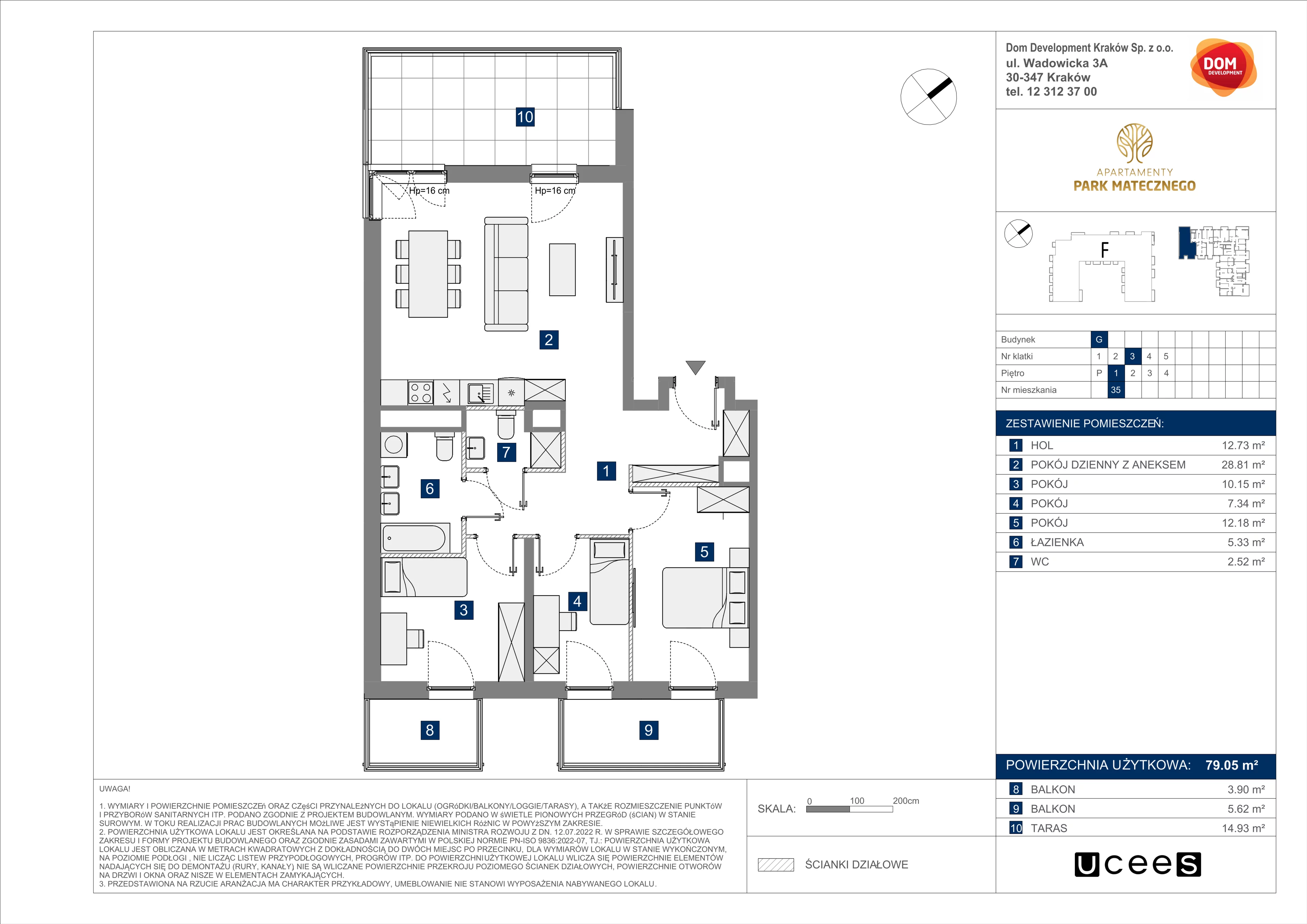 4 pokoje, apartament 79,05 m², piętro 1, oferta nr G/35, Apartamenty Park Matecznego bud. F i G, Kraków, Podgórze, Mateczny, ul. Rydlówka / Nowoorawska