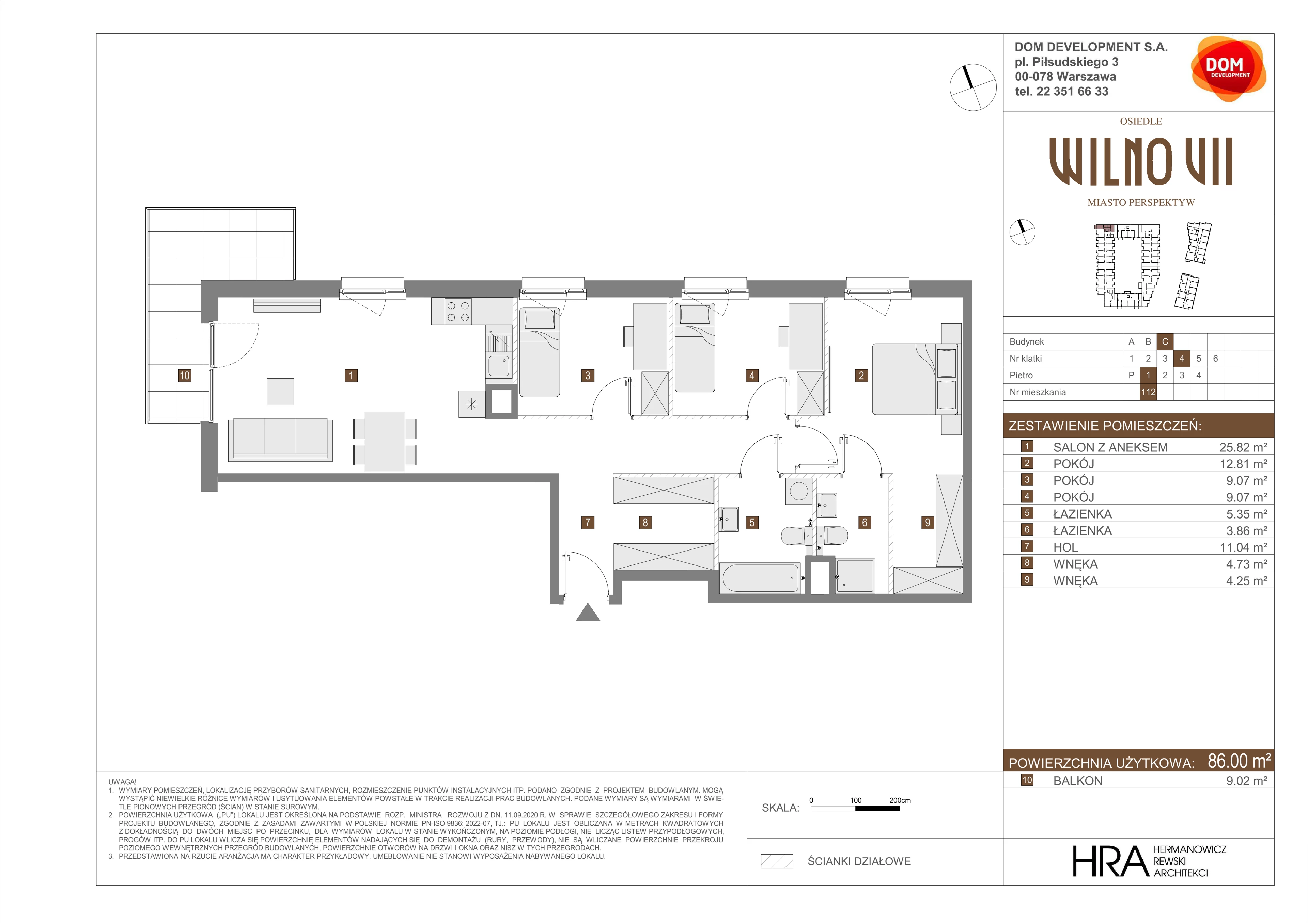 Mieszkanie 86,00 m², piętro 1, oferta nr C/112, Osiedle Wilno 7, Warszawa, Targówek, Elsnerów, ul. Janowiecka