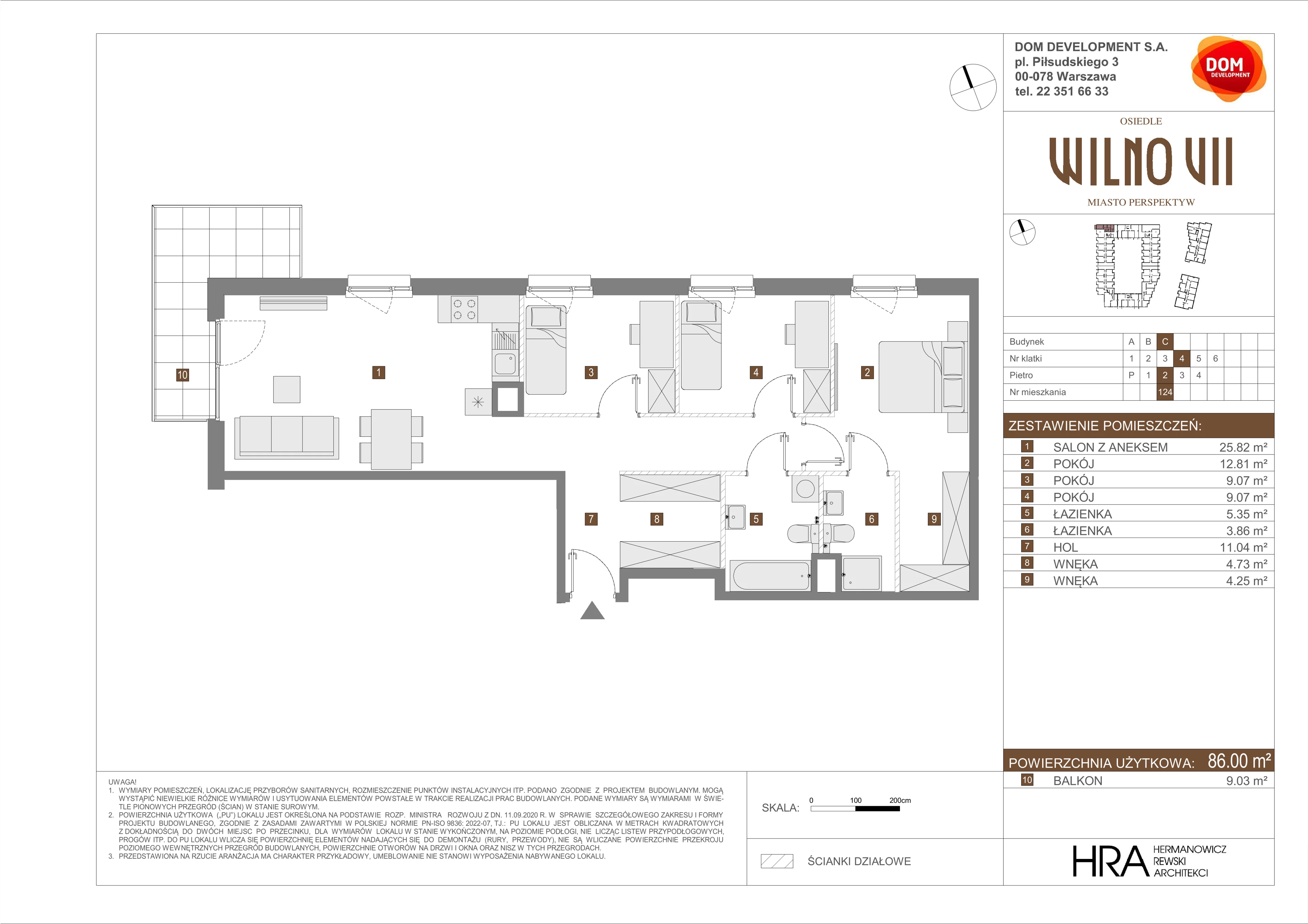 Mieszkanie 86,00 m², piętro 2, oferta nr C/124, Osiedle Wilno 7, Warszawa, Targówek, Elsnerów, ul. Janowiecka