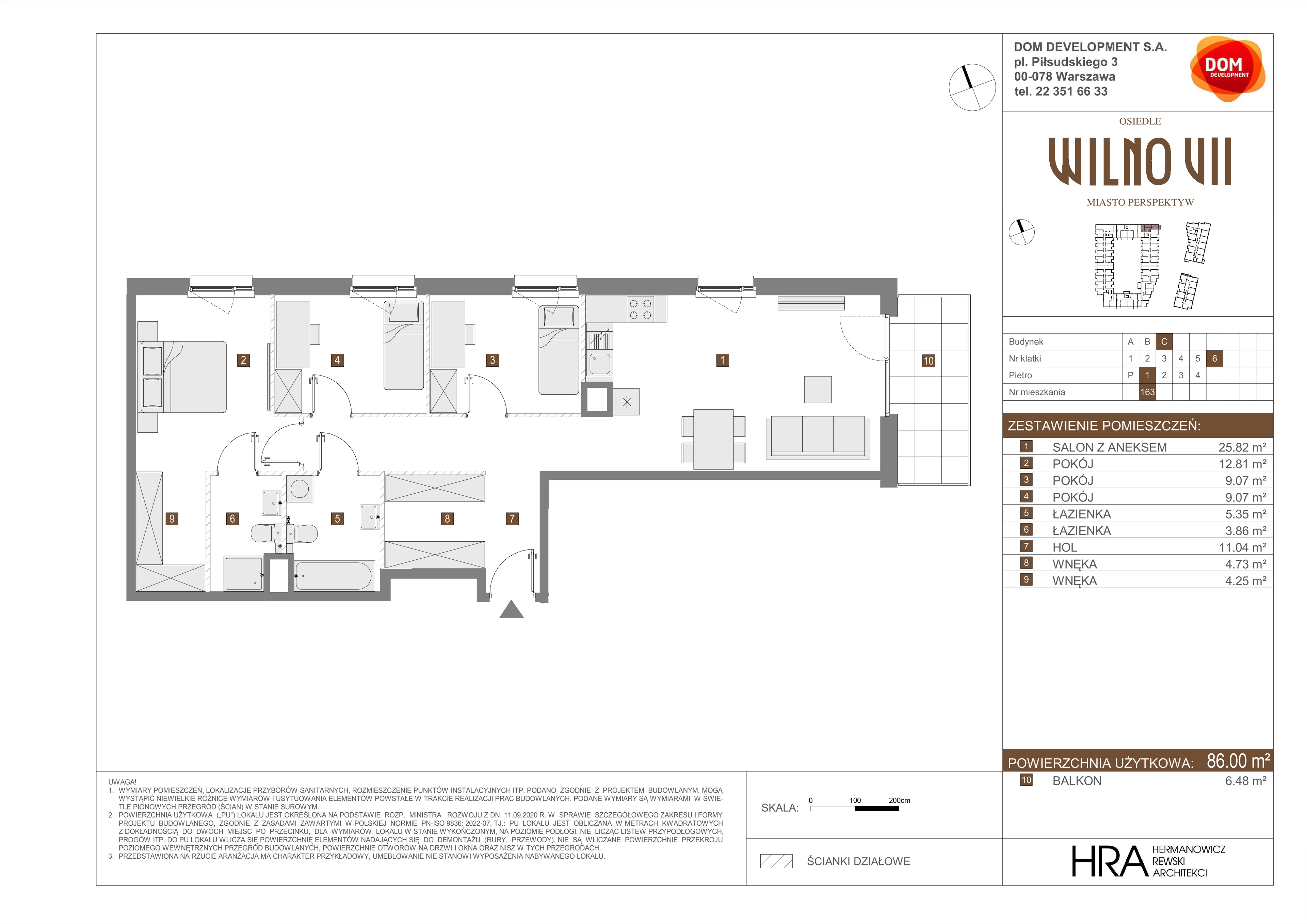 Mieszkanie 86,00 m², piętro 1, oferta nr C/163, Osiedle Wilno 7, Warszawa, Targówek, Elsnerów, ul. Janowiecka