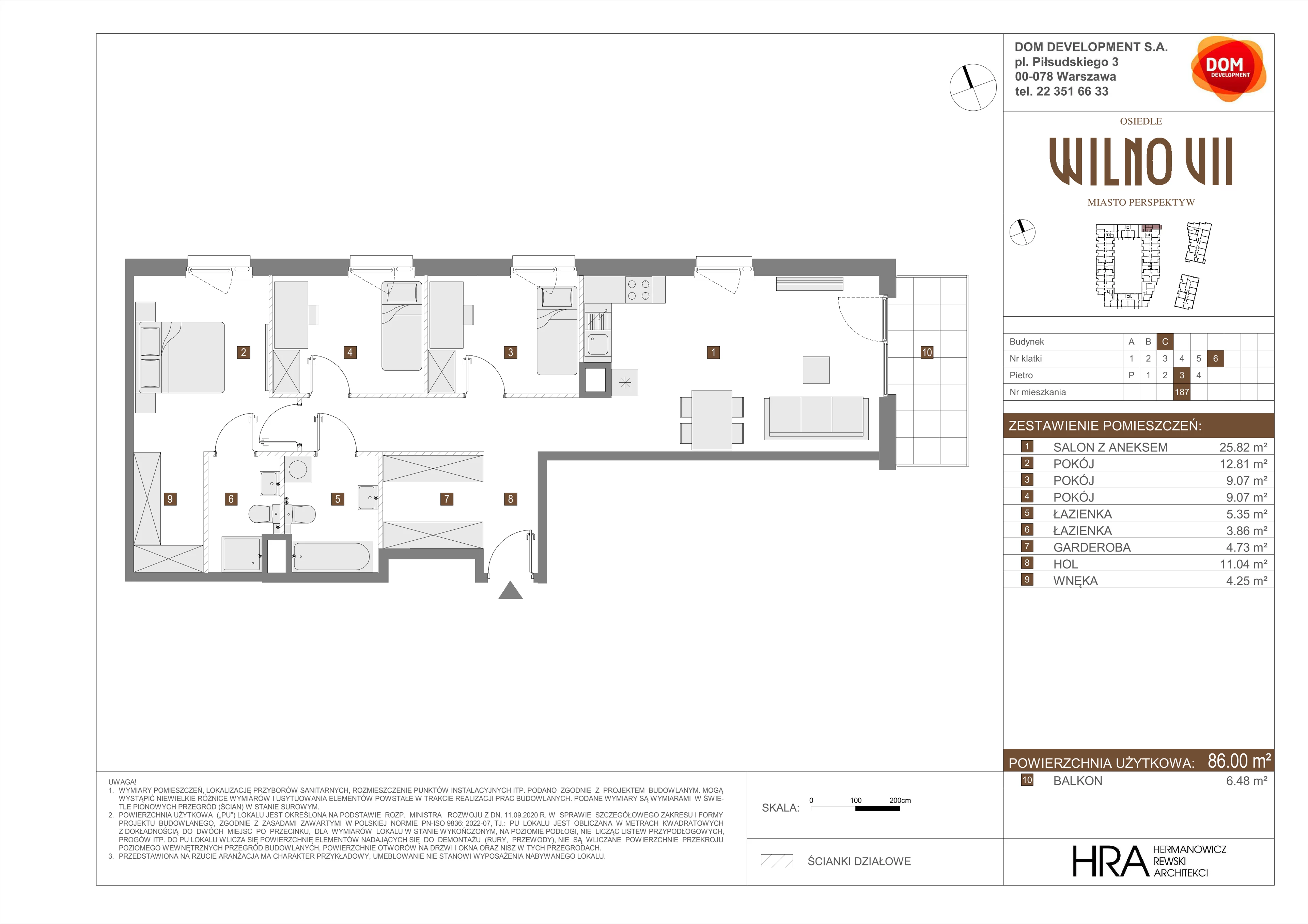 Mieszkanie 86,00 m², piętro 3, oferta nr C/187, Osiedle Wilno 7, Warszawa, Targówek, Elsnerów, ul. Janowiecka