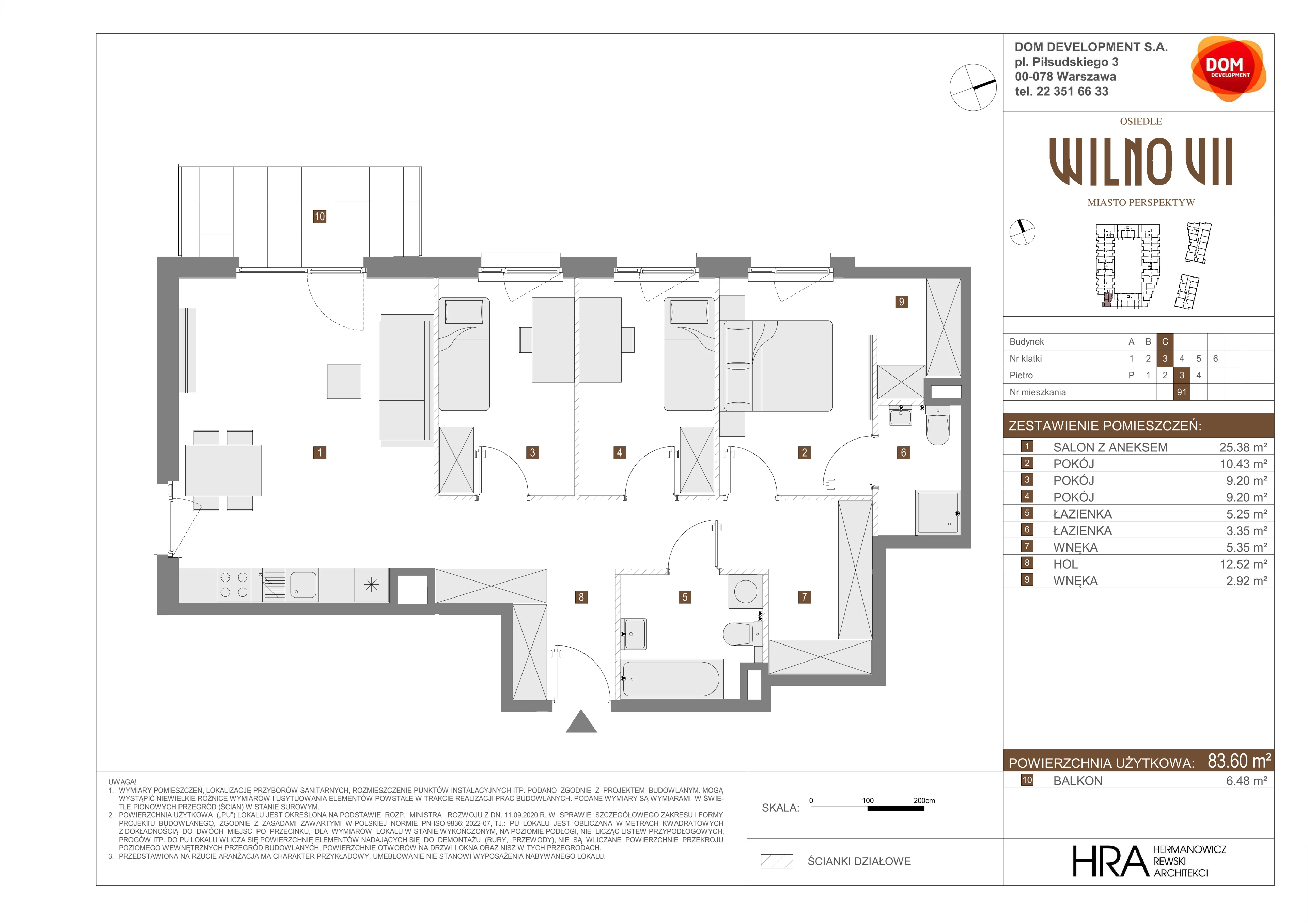 Mieszkanie 83,60 m², piętro 3, oferta nr C/91, Osiedle Wilno 7, Warszawa, Targówek, Elsnerów, ul. Janowiecka