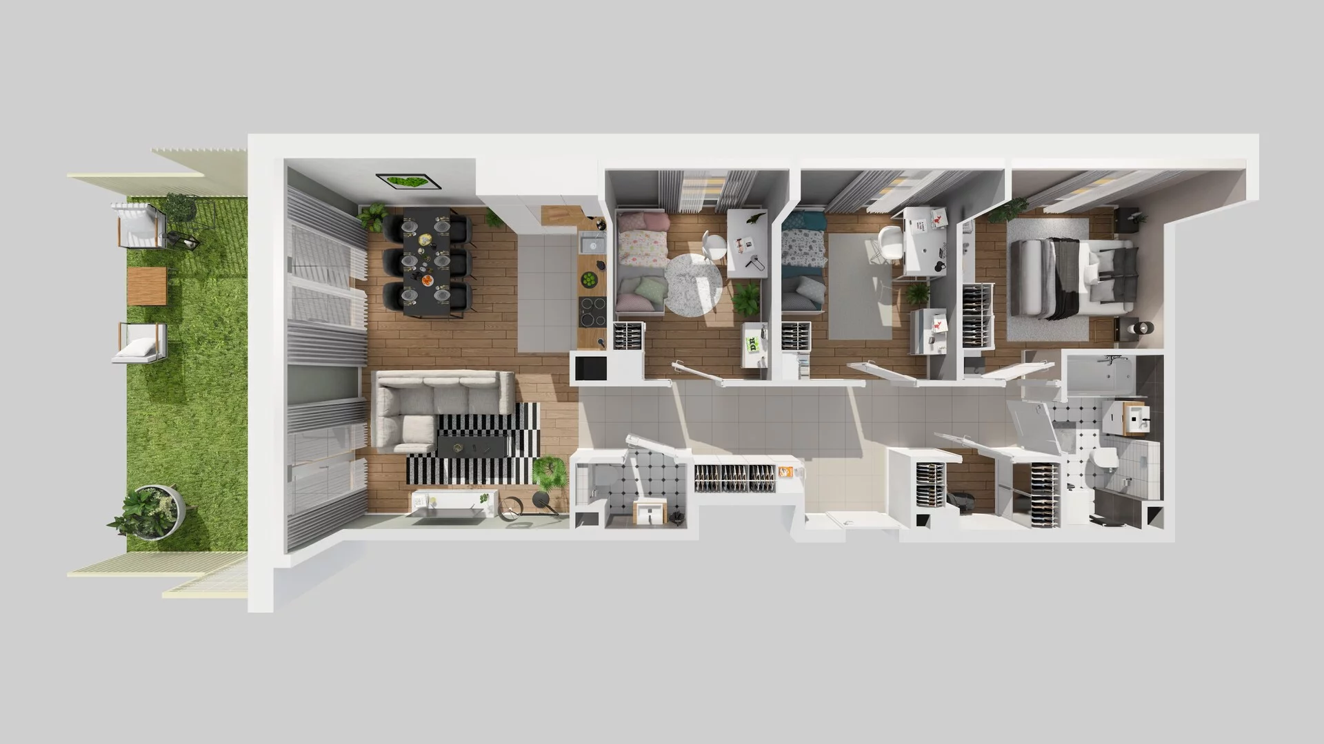 4 pokoje, mieszkanie 76,29 m², parter, oferta nr B/2, Osiedle Zielna 4.2, Wrocław, Psie Pole-Zawidawie, Psie Pole, ul. Zielna