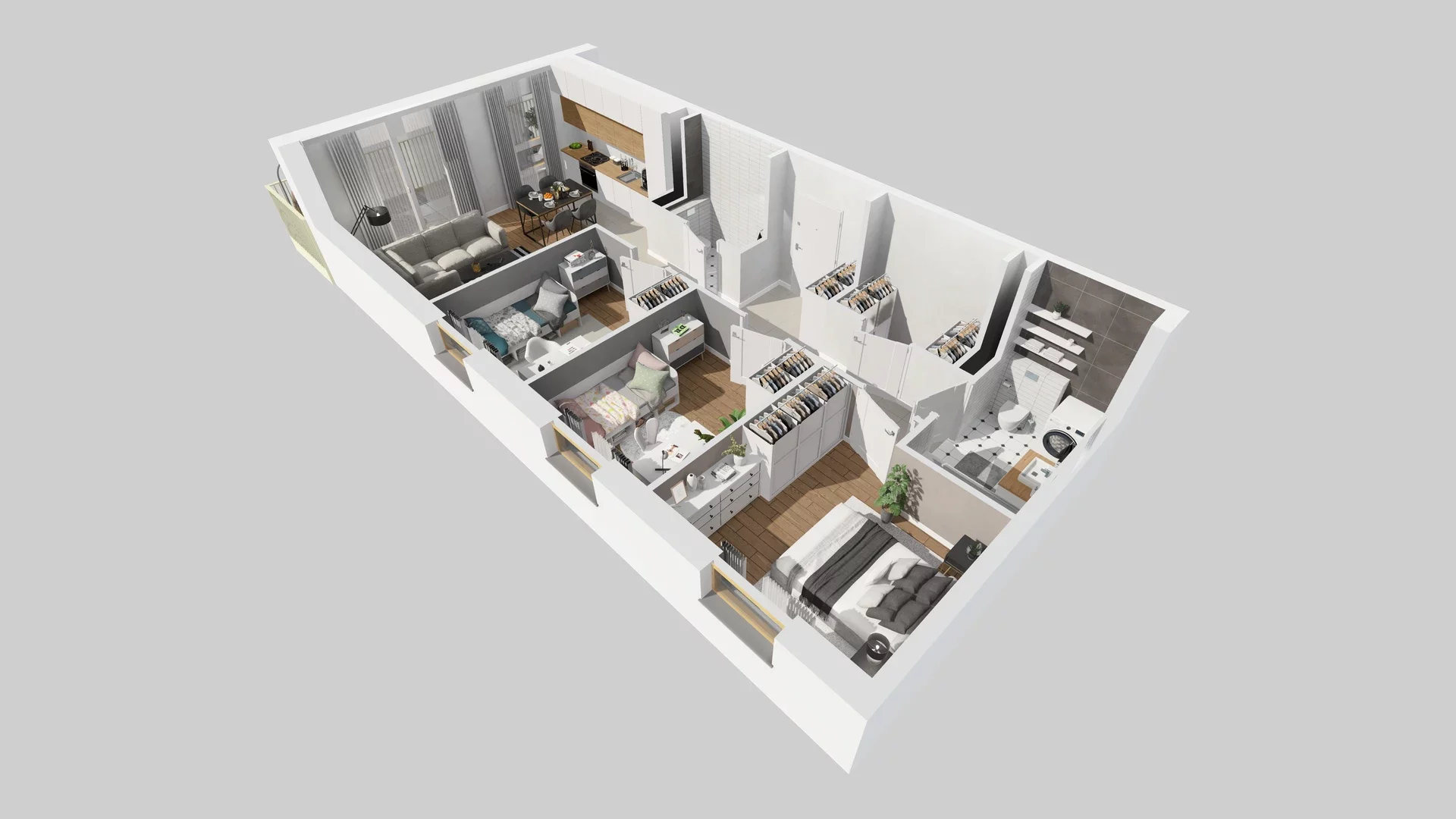 4 pokoje, mieszkanie 69,58 m², piętro 1, oferta nr B/10, Osiedle Zielna 4.2, Wrocław, Psie Pole-Zawidawie, Psie Pole, ul. Zielna