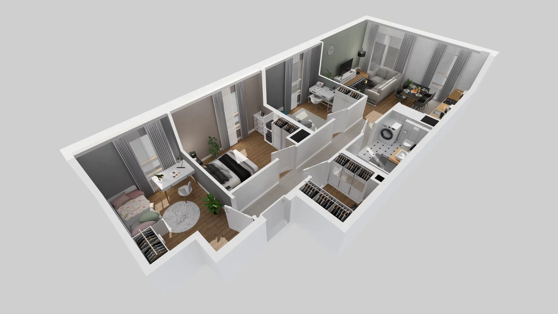 4 pokoje, mieszkanie 69,49 m², piętro 3, oferta nr B/21, Osiedle Zielna 4.2, Wrocław, Psie Pole-Zawidawie, Psie Pole, ul. Zielna