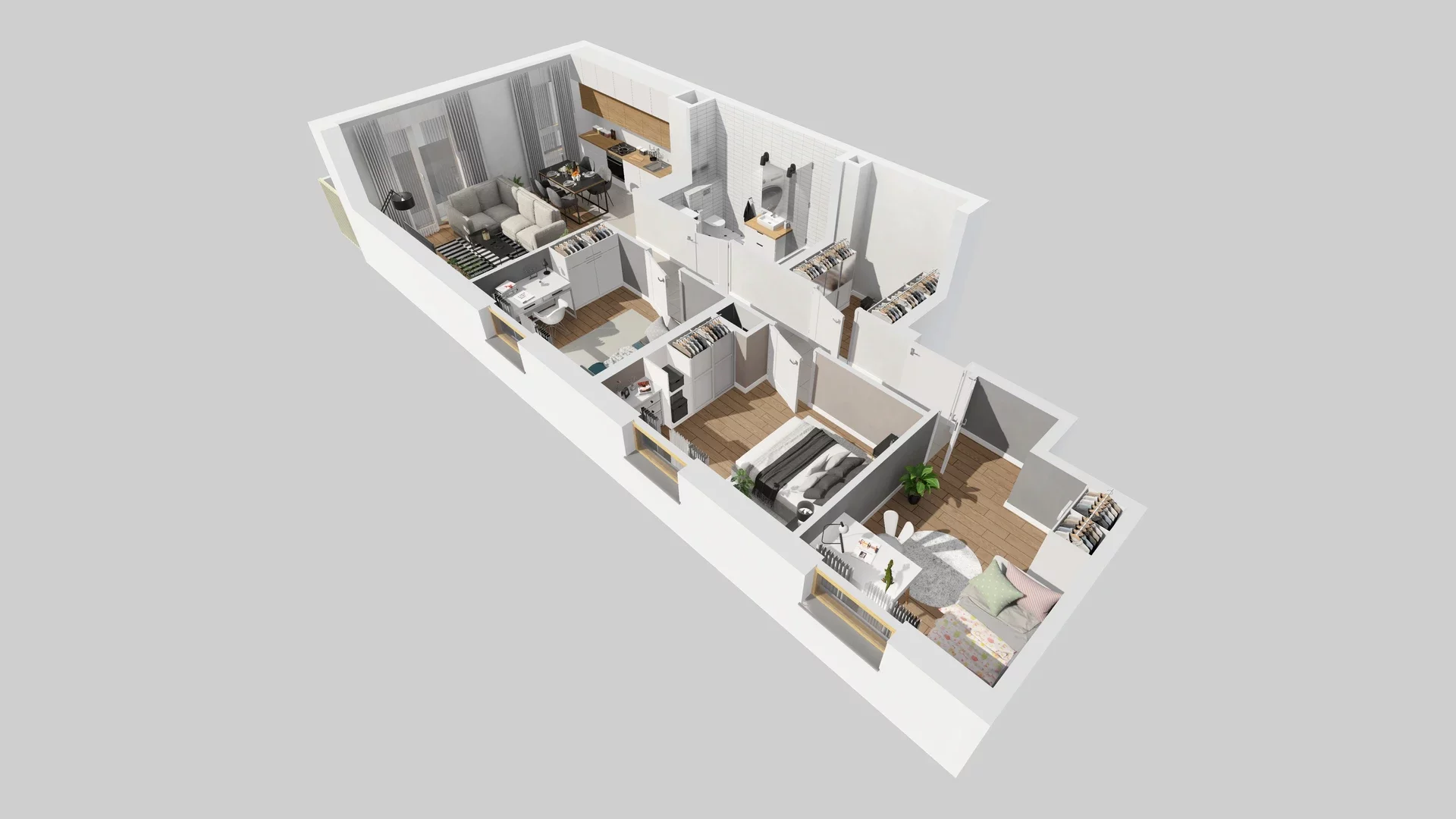 4 pokoje, mieszkanie 69,49 m², piętro 3, oferta nr B/21, Osiedle Zielna 4.2, Wrocław, Psie Pole-Zawidawie, Psie Pole, ul. Zielna