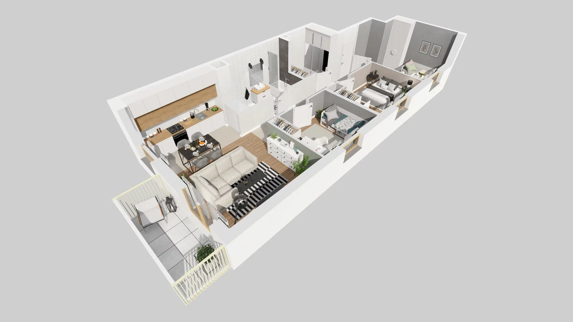 4 pokoje, mieszkanie 69,49 m², piętro 3, oferta nr B/21, Osiedle Zielna 4.2, Wrocław, Psie Pole-Zawidawie, Psie Pole, ul. Zielna