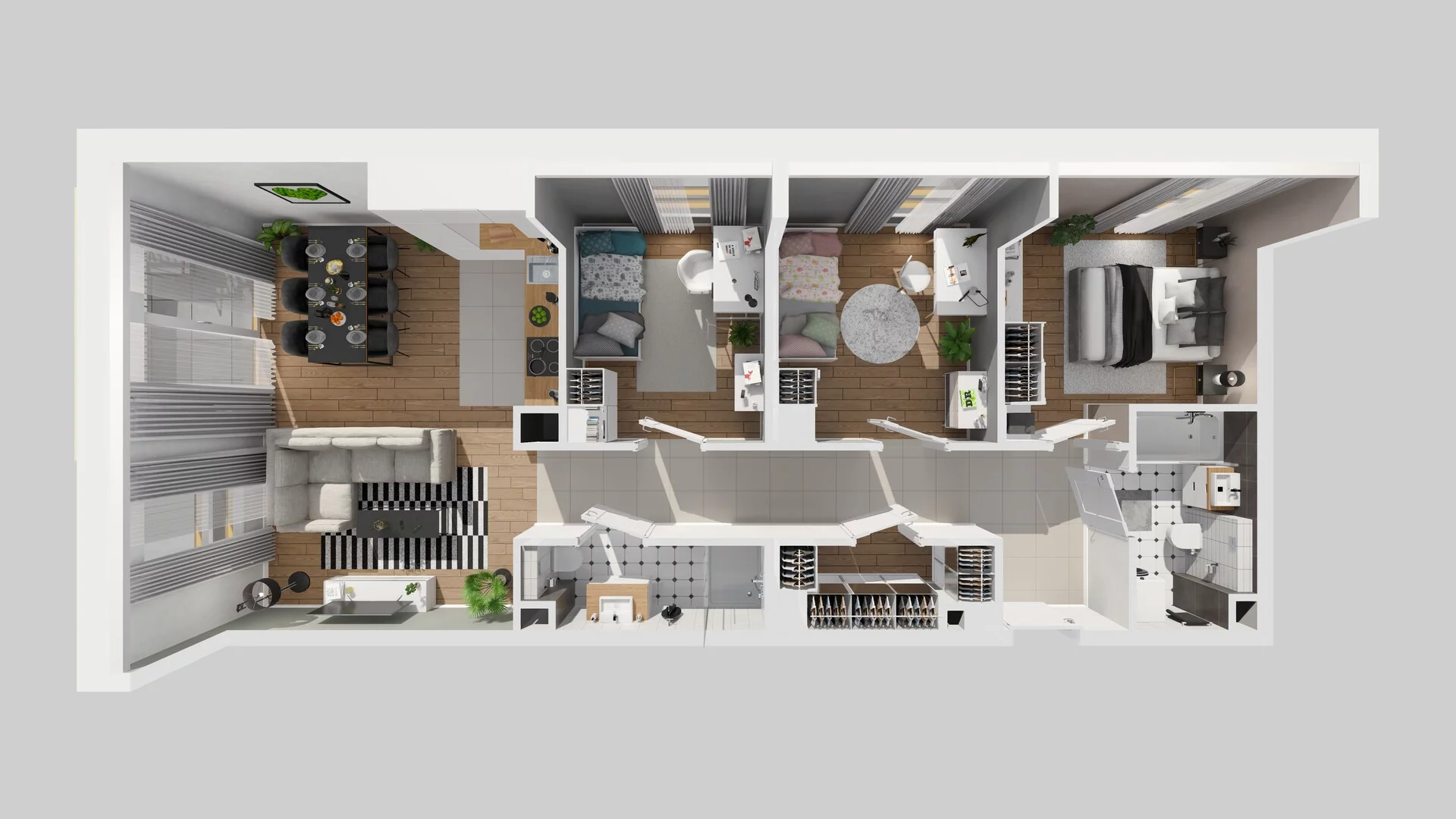 4 pokoje, mieszkanie 76,93 m², piętro 3, oferta nr B/22, Osiedle Zielna 4.2, Wrocław, Psie Pole-Zawidawie, Psie Pole, ul. Zielna