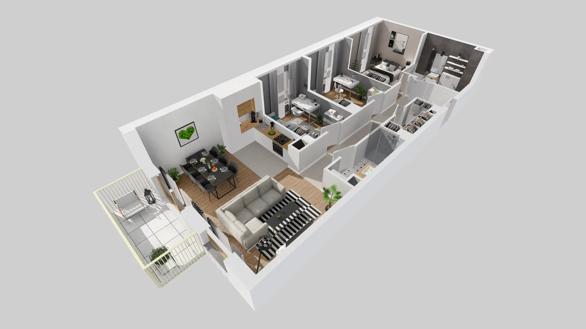 4 pokoje, mieszkanie 76,93 m², piętro 3, oferta nr B/22, Osiedle Zielna 4.2, Wrocław, Psie Pole-Zawidawie, Psie Pole, ul. Zielna