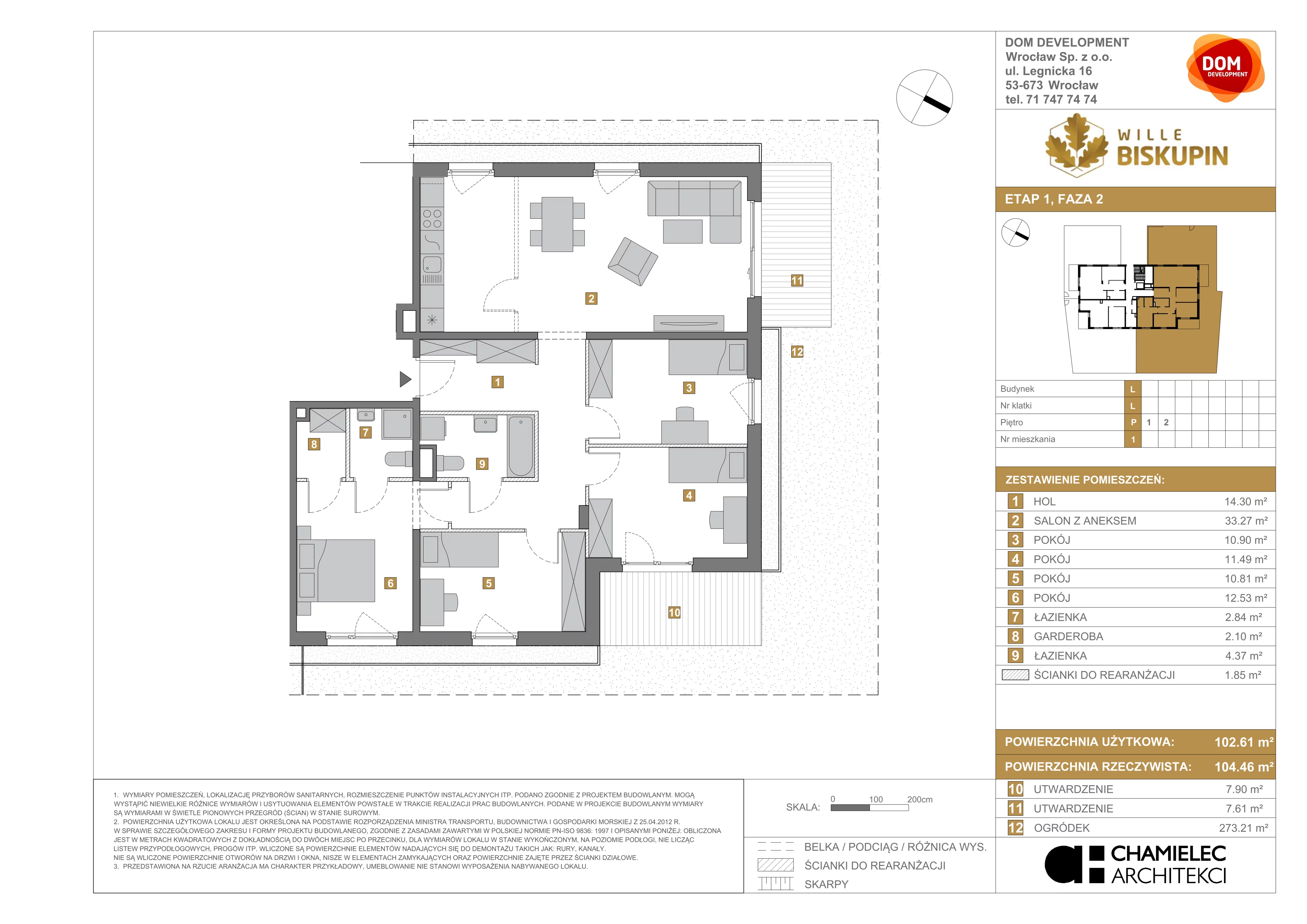 5 pokoi, mieszkanie 102,61 m², parter, oferta nr L/1, Wille Biskupin, Wrocław, Biskupin-Sępolno-Dąbie-Bartoszowice, Śródmieście, ul. Braci Gierymskich 156