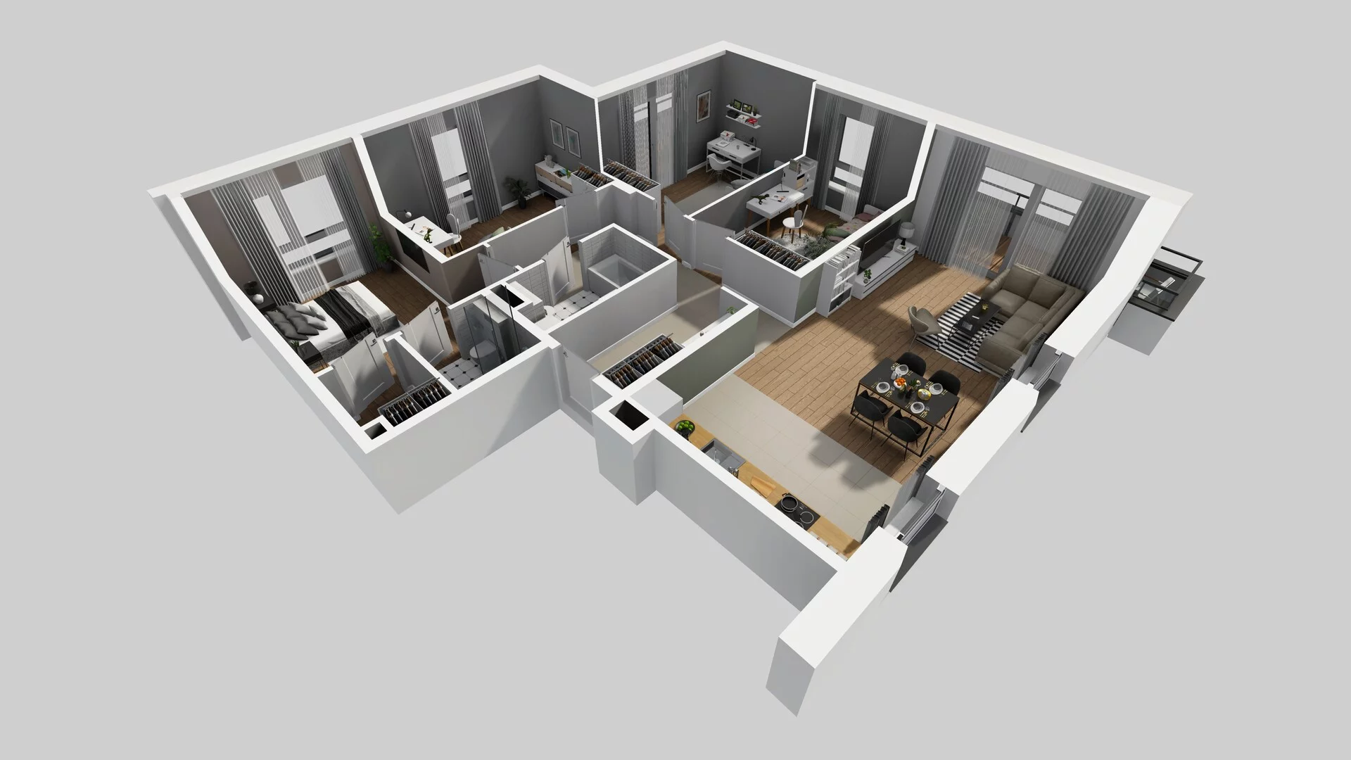 5 pokoi, mieszkanie 102,70 m², piętro 1, oferta nr R/4, Wille Biskupin etap 3, Wrocław, Biskupin-Sępolno-Dąbie-Bartoszowice, Śródmieście, ul. Braci Gierymskich