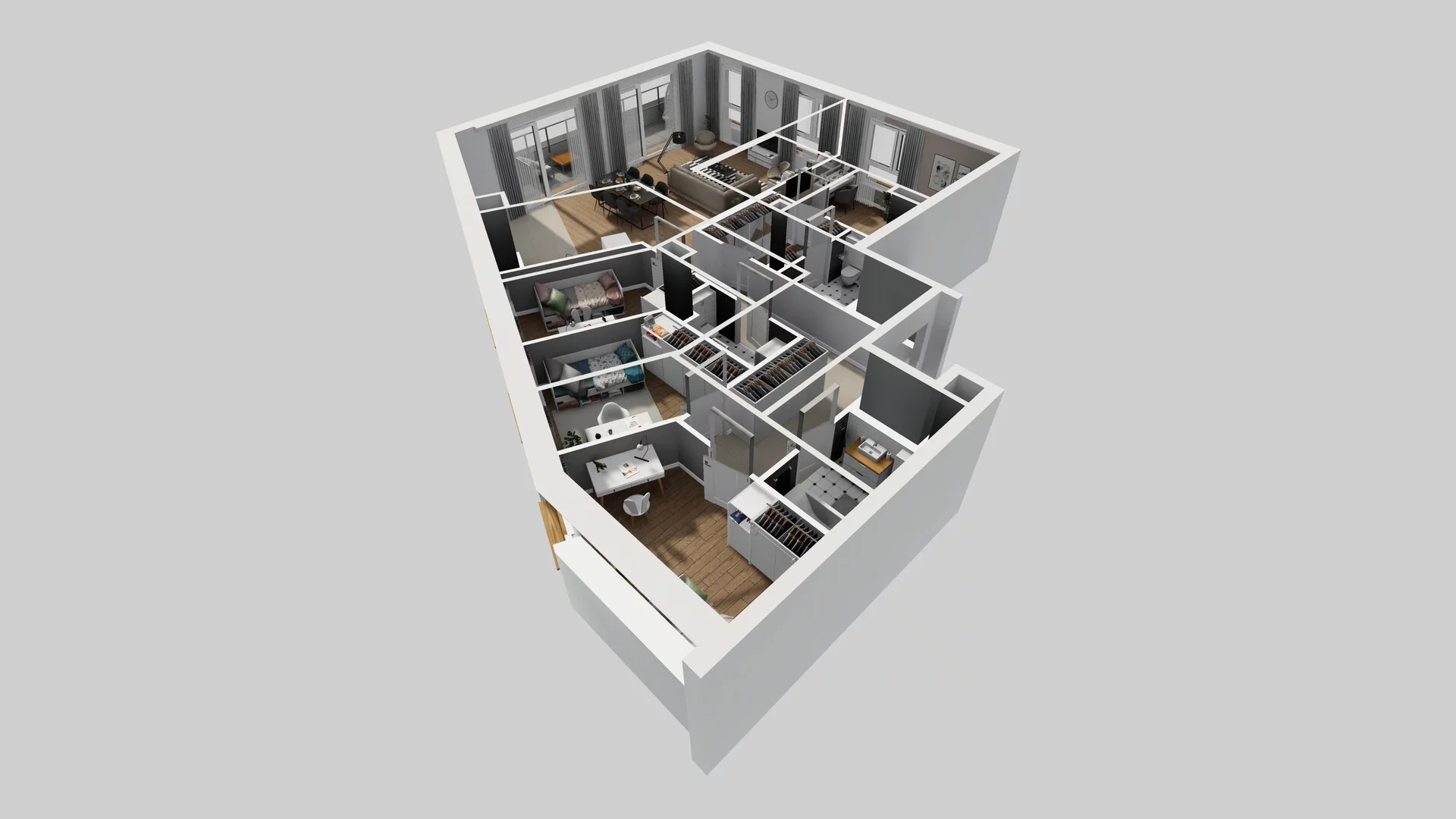 5 pokoi, mieszkanie 123,14 m², piętro 1, oferta nr C/7, Apartamenty Literacka 2, Warszawa, Bielany, Piaski, ul. Literacka