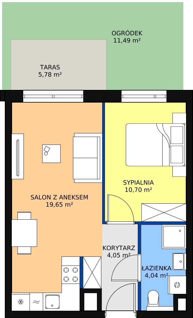 Zalety mieszkania 38.44 m², A/4