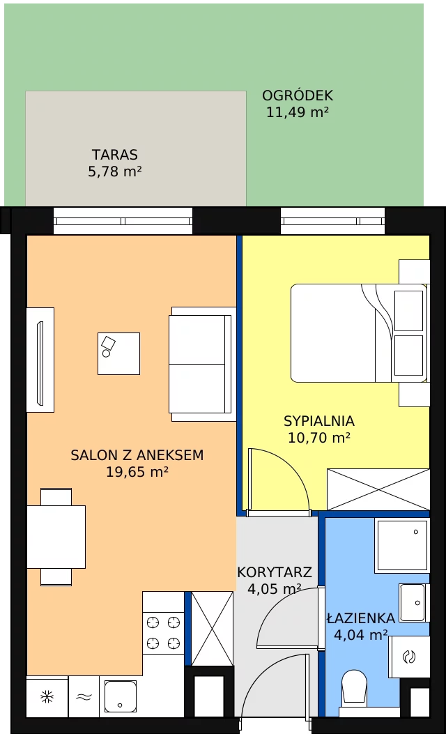 Zalety mieszkania 38.44 m², A/5
