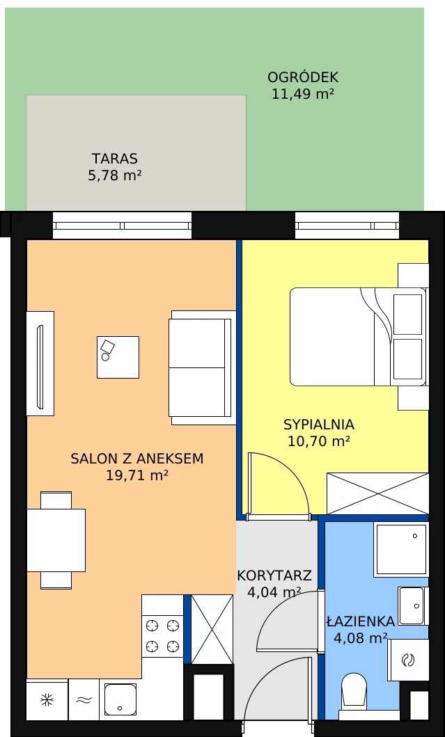 Zalety mieszkania 38.53 m², A/7