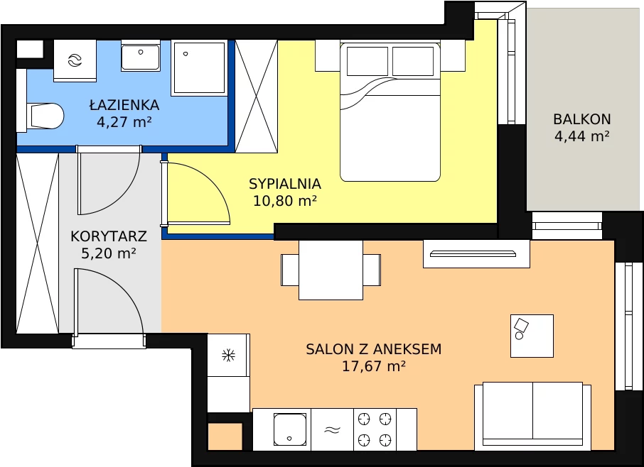 Zalety mieszkania 37.94 m², A/36