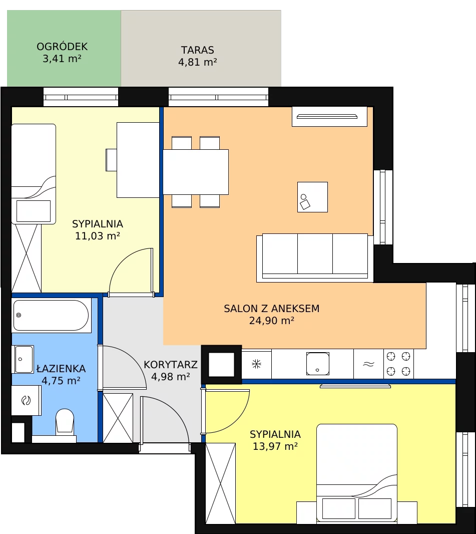 Zalety mieszkania 59.62 m², B/4