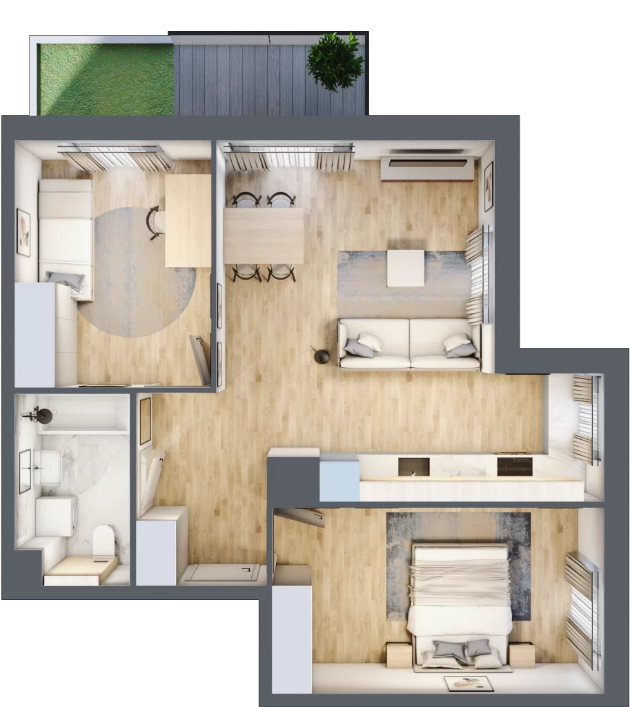 3 pokoje, mieszkanie 59,62 m², parter, oferta nr B/4, Osiedle Wilno 7, Warszawa, Targówek, Elsnerów, ul. Janowiecka