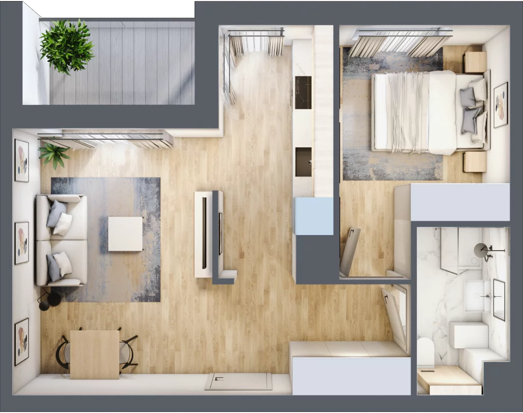 2 pokoje, mieszkanie 39,54 m², piętro 2, oferta nr B/23, Osiedle Wilno 7, Warszawa, Targówek, Elsnerów, ul. Janowiecka