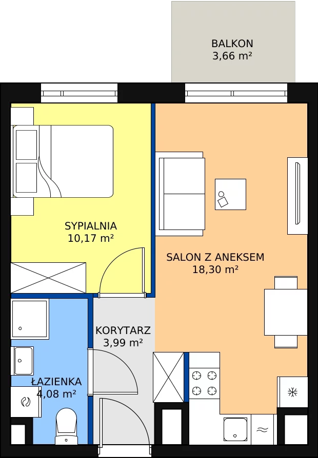Zalety mieszkania 36.54 m², B/35