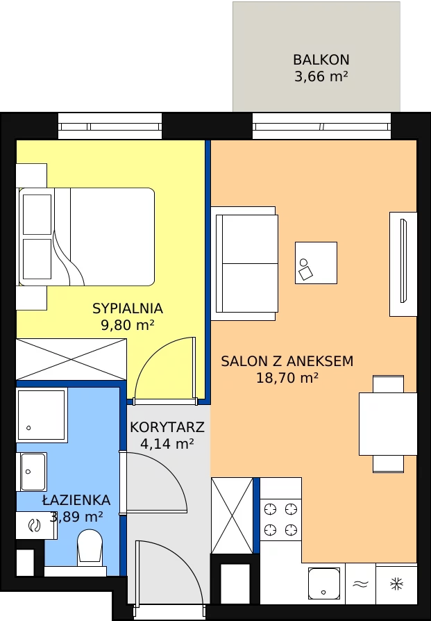 Zalety mieszkania 36.53 m², B/37