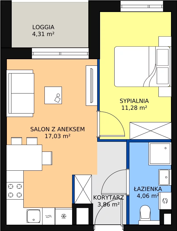 Zalety mieszkania 36.23 m², C/68