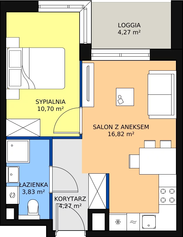 Zalety mieszkania 35.62 m², C/80