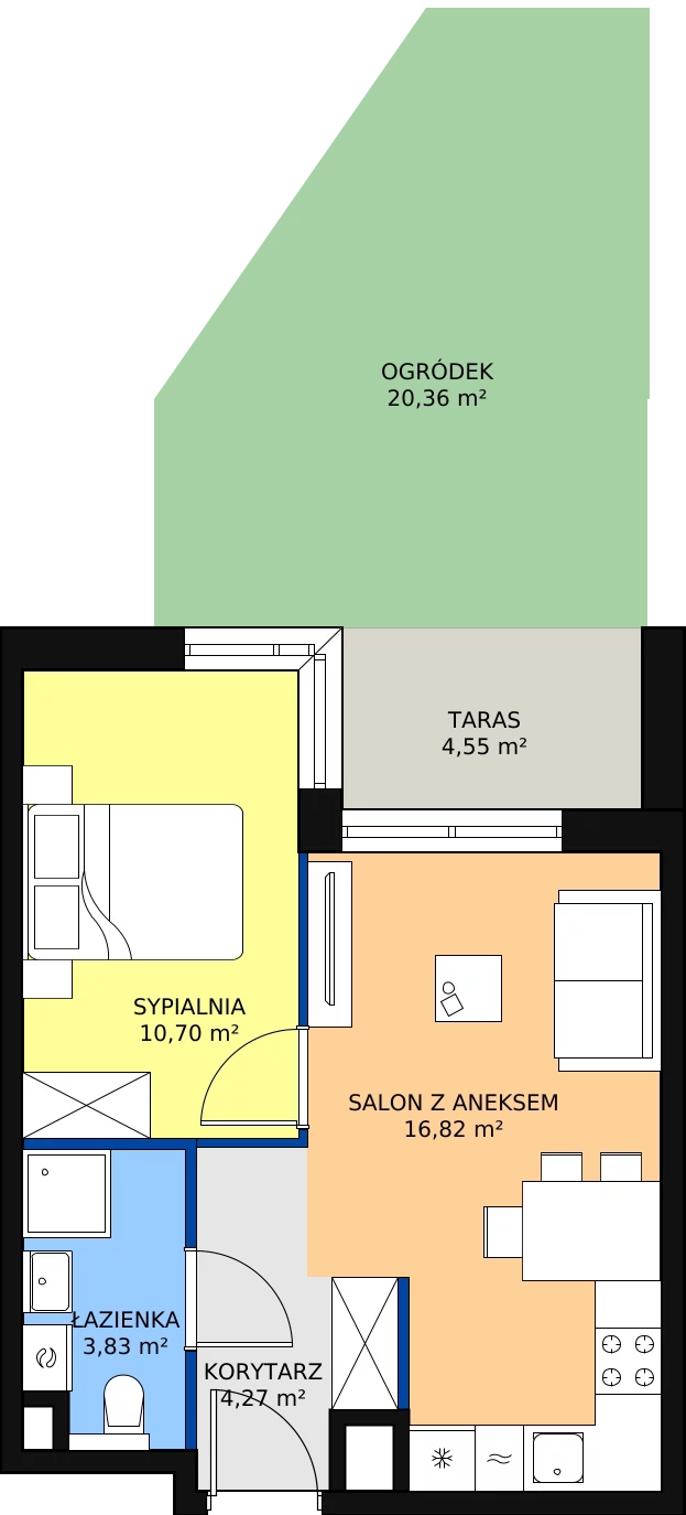 Zalety mieszkania 35.62 m², C/93