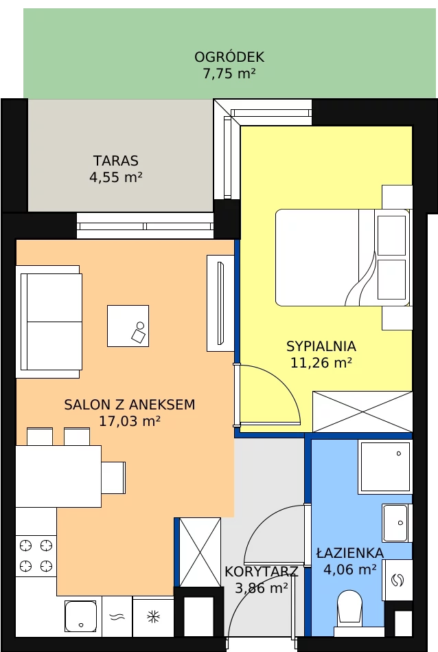 Zalety mieszkania 36.21 m², C/98