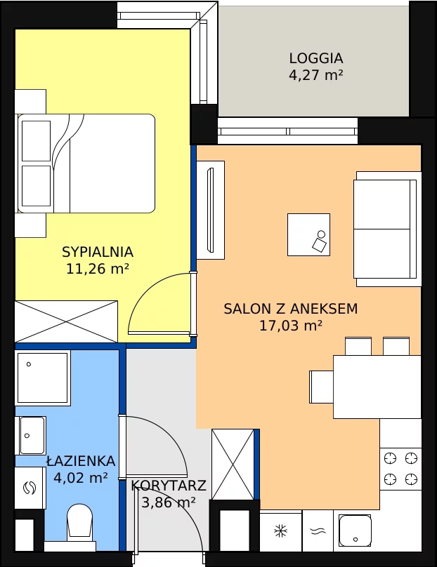 Zalety mieszkania 36.17 m², C/103