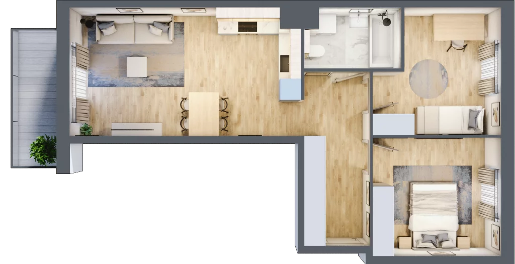3 pokoje, mieszkanie 61,34 m², piętro 3, oferta nr C/151, Osiedle Wilno 7, Warszawa, Targówek, Elsnerów, ul. Janowiecka