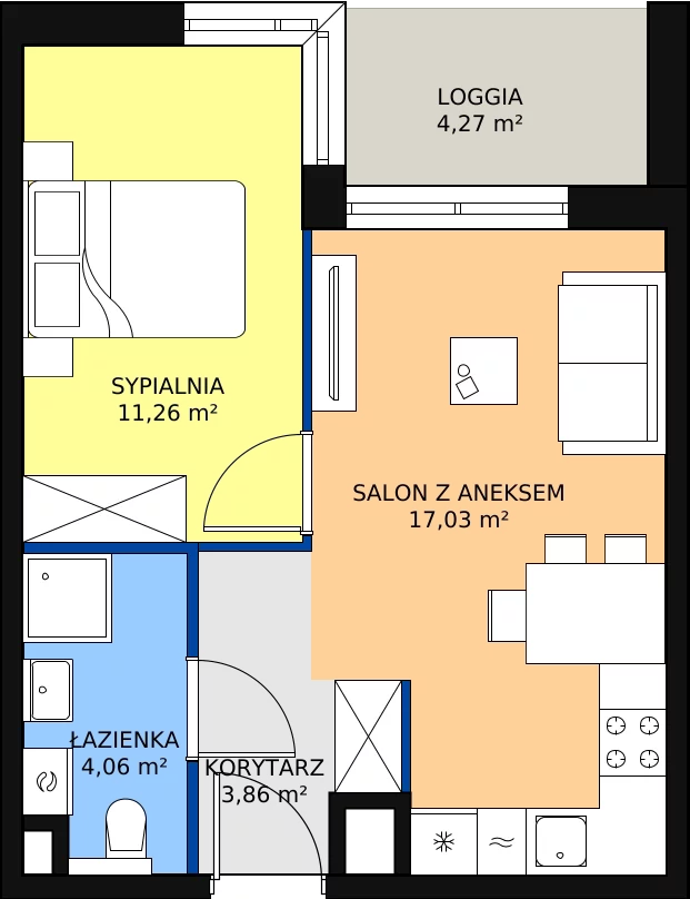 Zalety mieszkania 36.21 m², C/165