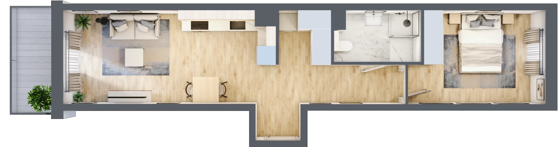 2 pokoje, mieszkanie 44,99 m², piętro 1, oferta nr C/169, Osiedle Wilno 7, Warszawa, Targówek, Elsnerów, ul. Janowiecka