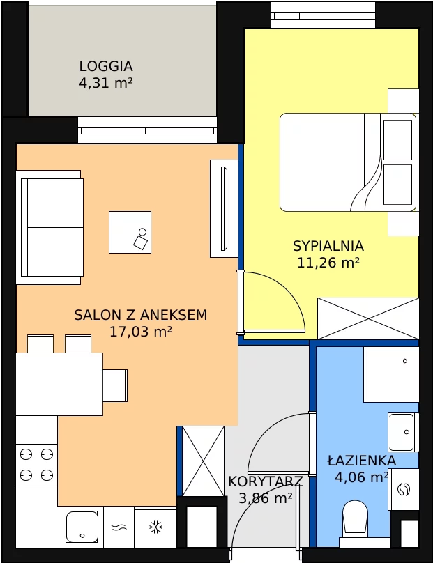 Zalety mieszkania 36.21 m², C/170